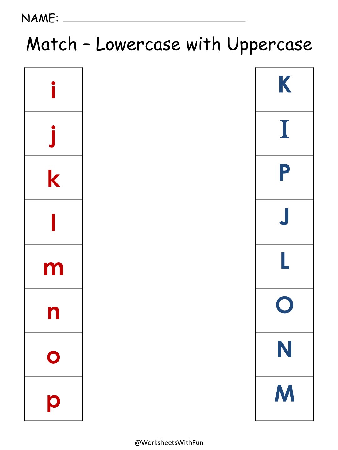 Lowercase to Uppercase Letter Match