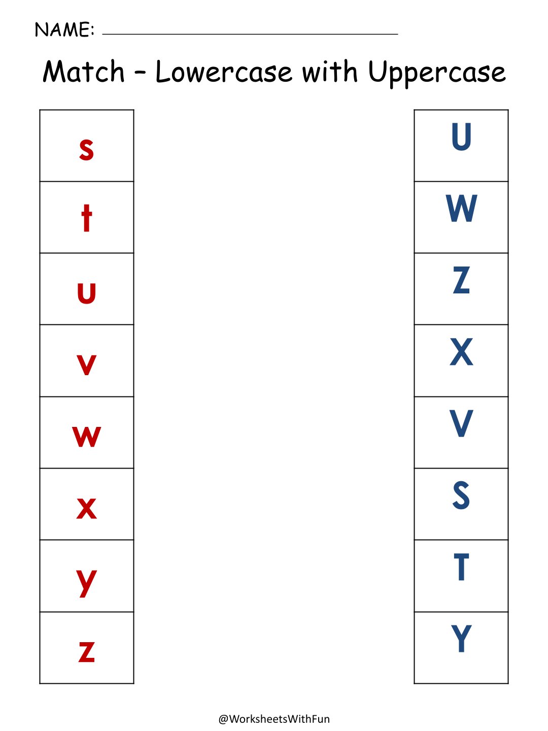Lowercase to Uppercase Letter Match