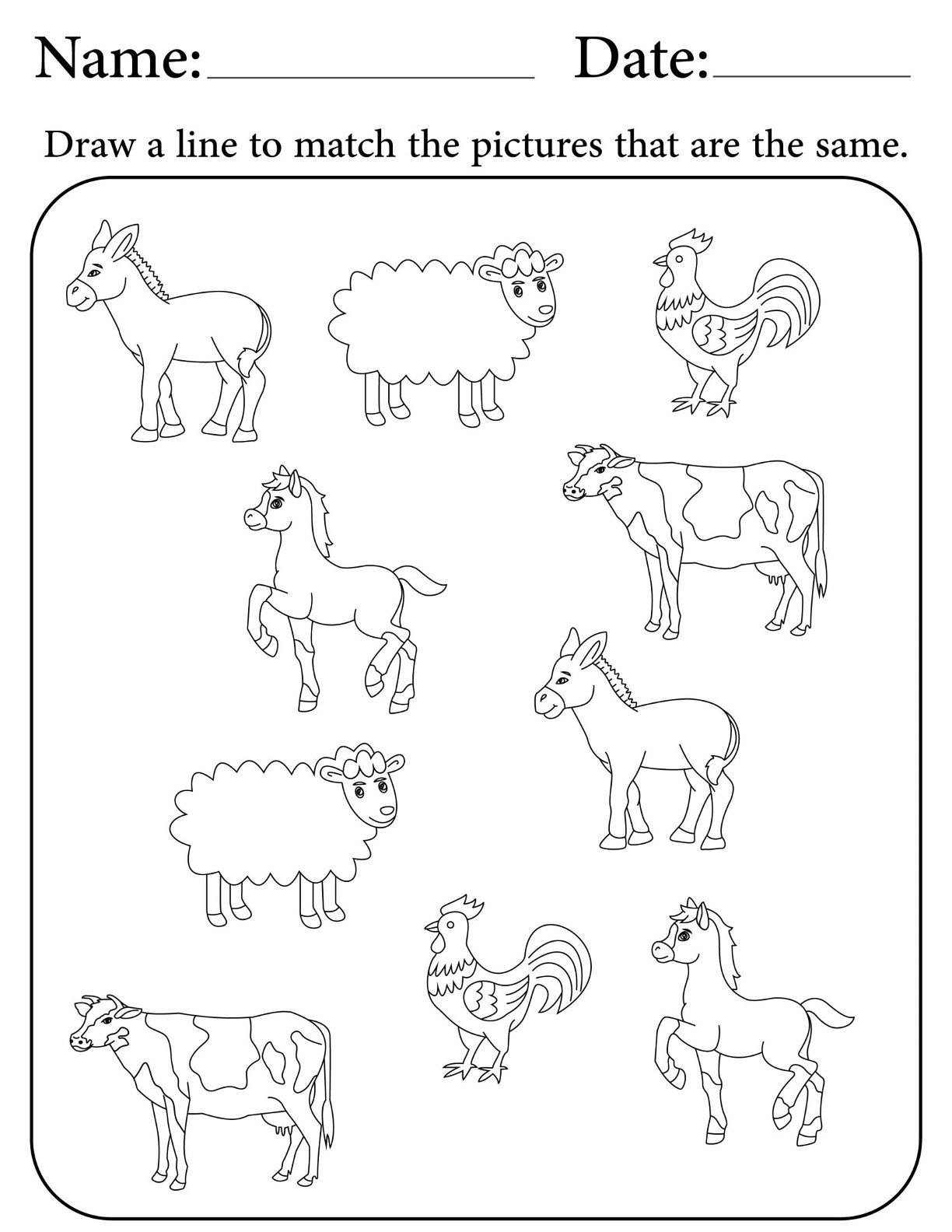 Match The Farm Animals V1