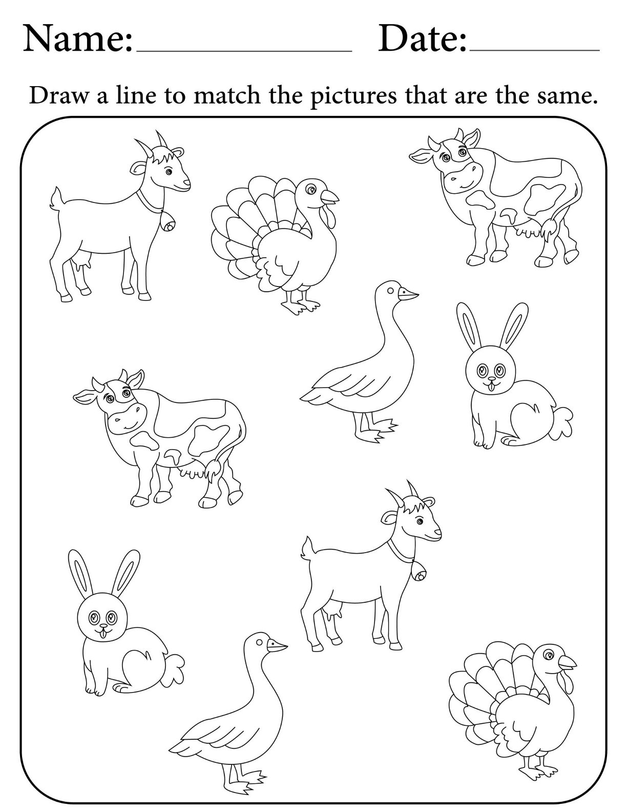 Match The Farm Animals V1
