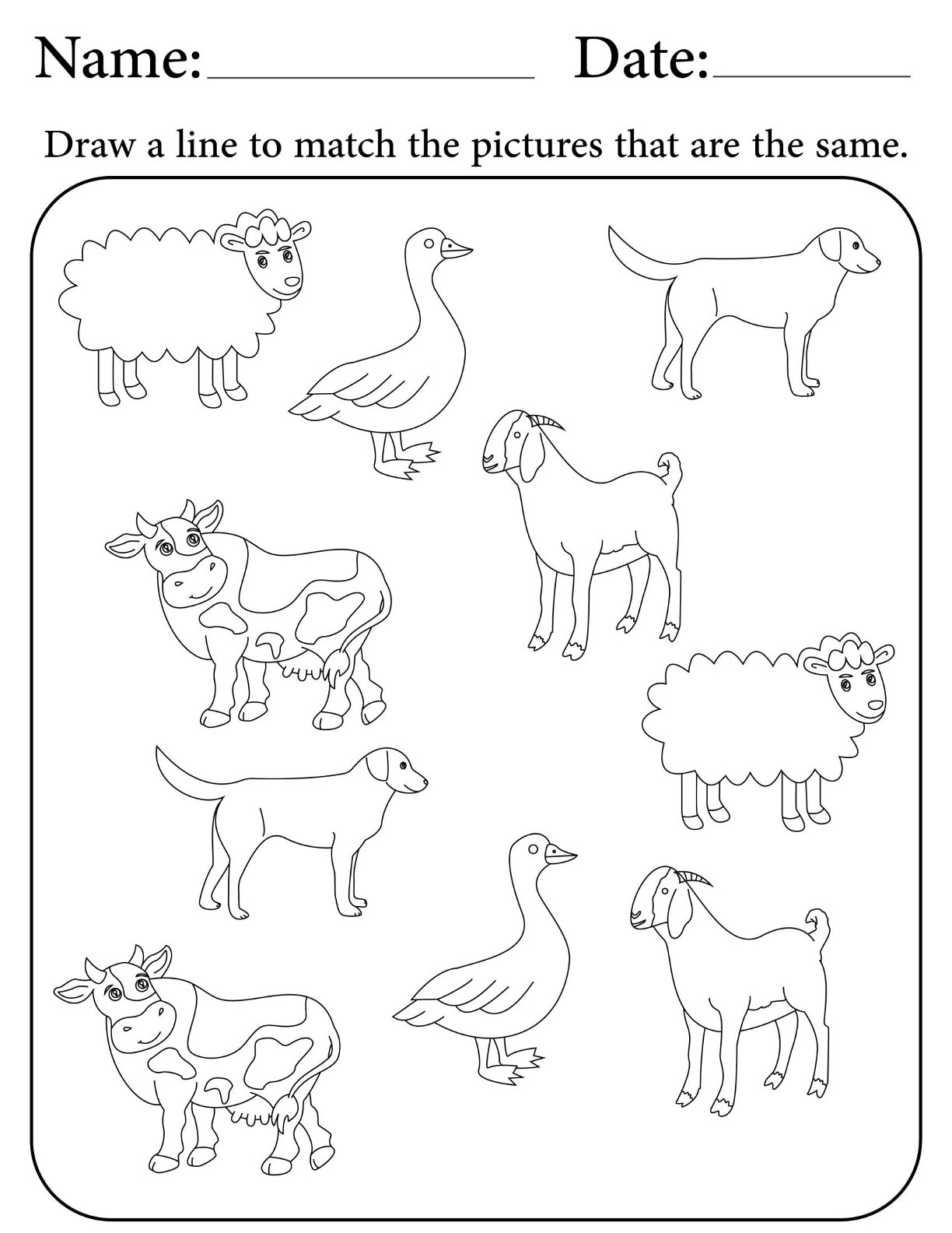 Match The Farm Animals V2