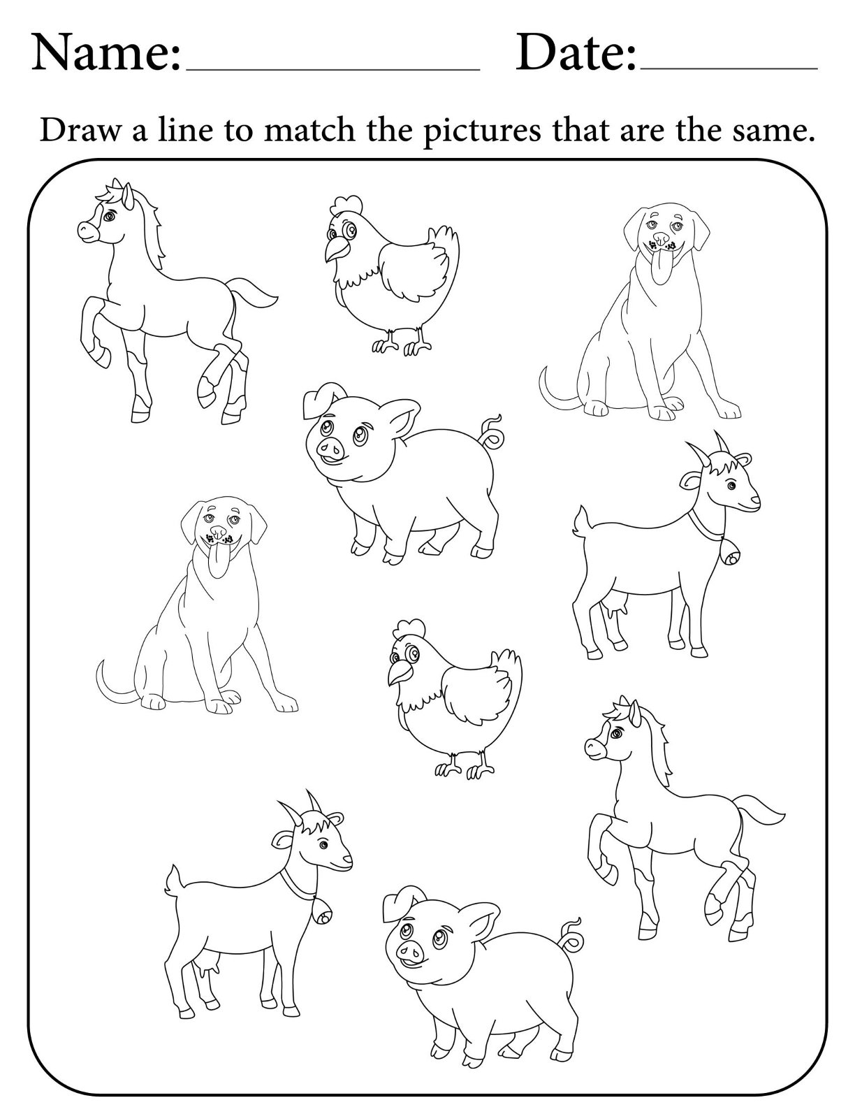 Match The Farm Animals V2