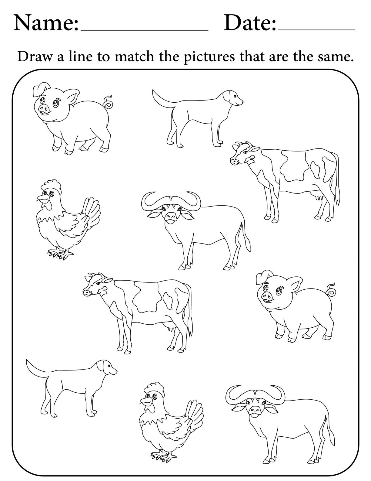 Match The Farm Animals V2