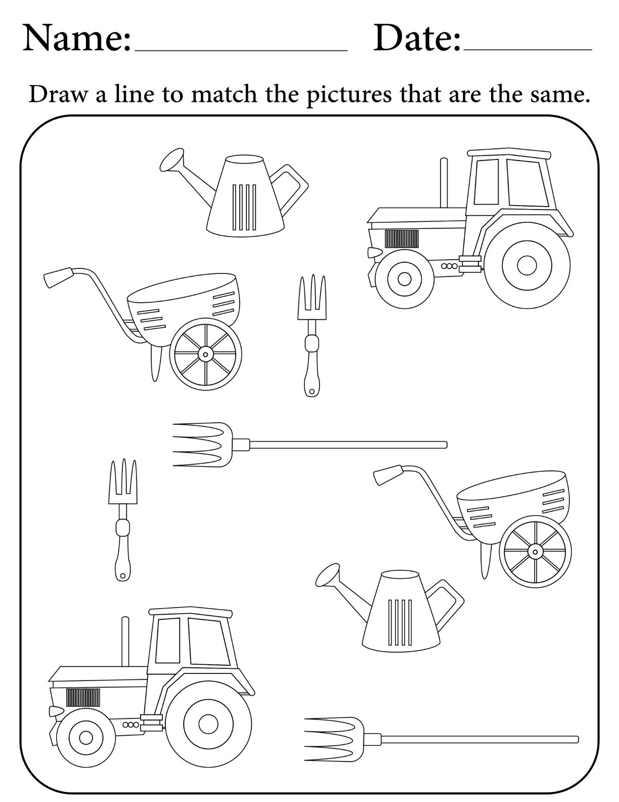 Match The Farm Animals & Tools V3