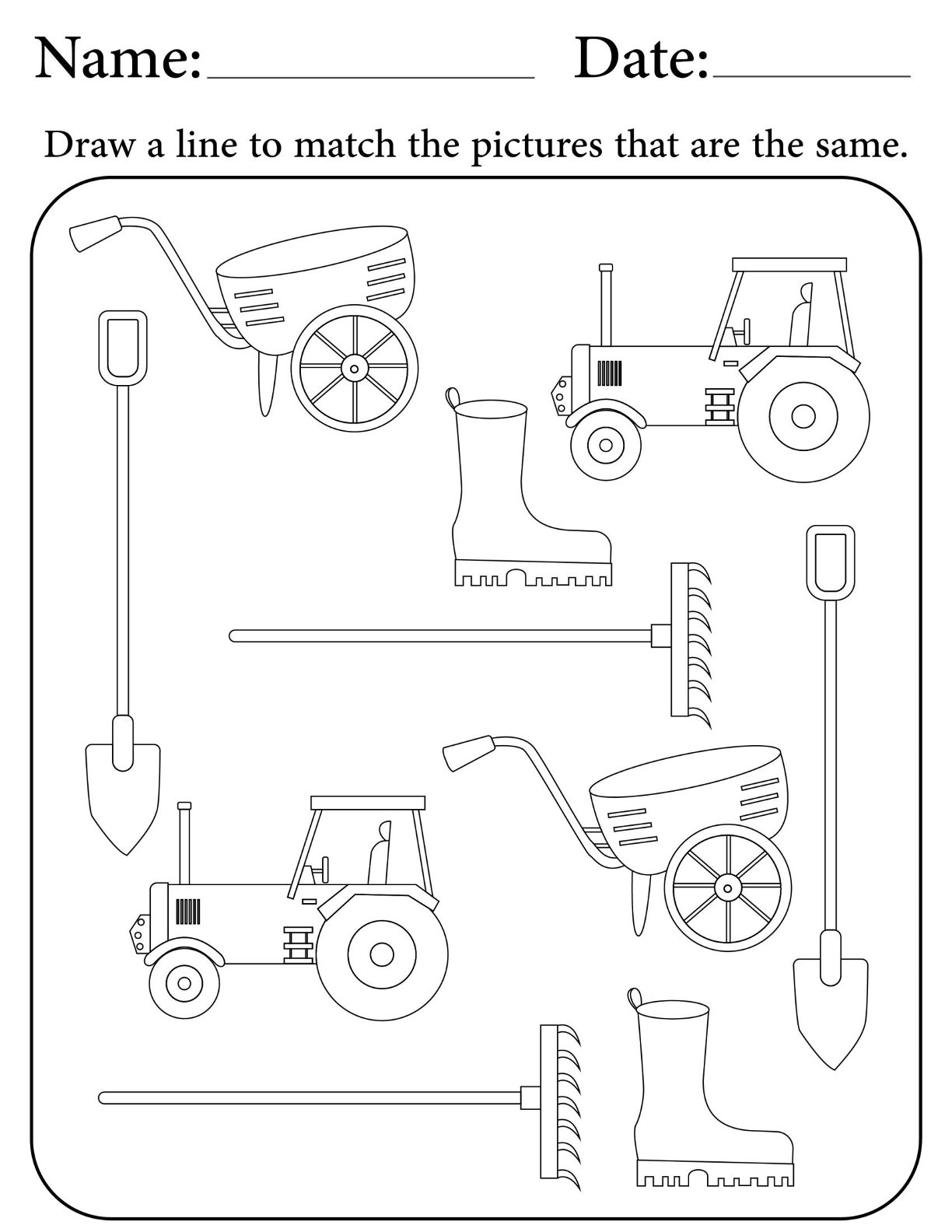 Match The Farm Animals & Tools V3