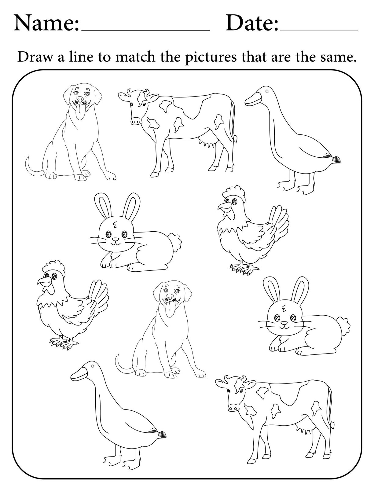 Match The Farm Animals & Tools V3