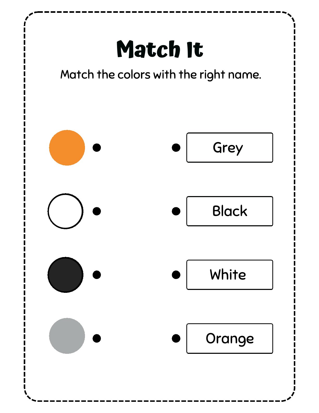 Color Word "Match It" Cards
