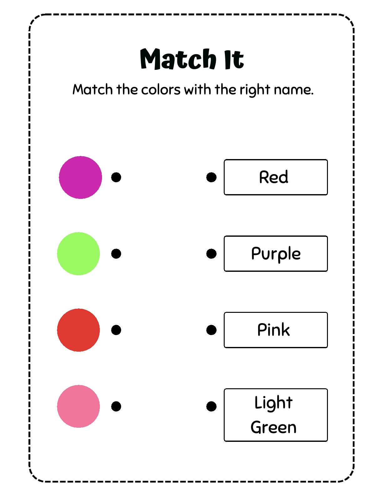 Color Word "Match It" Cards