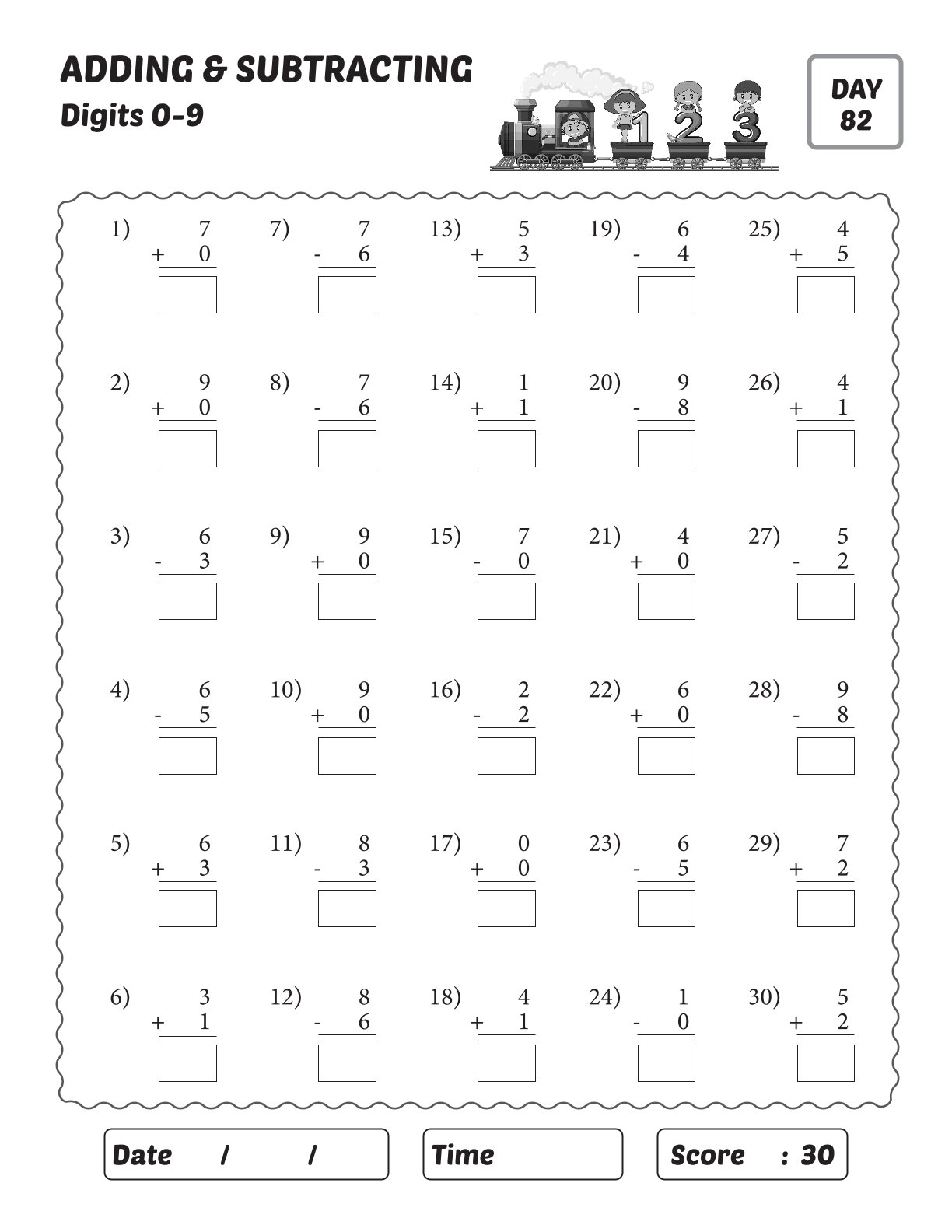 Adding & Subtracting (0-20)