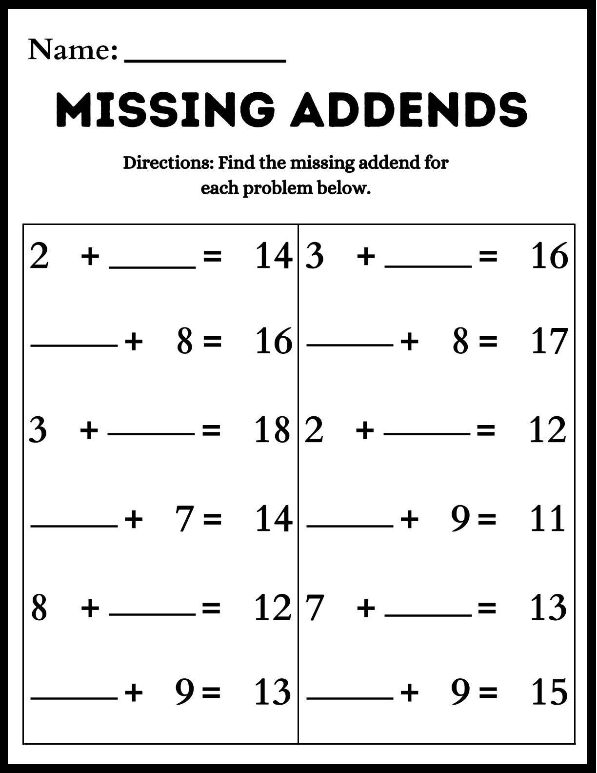 Addition Mastery