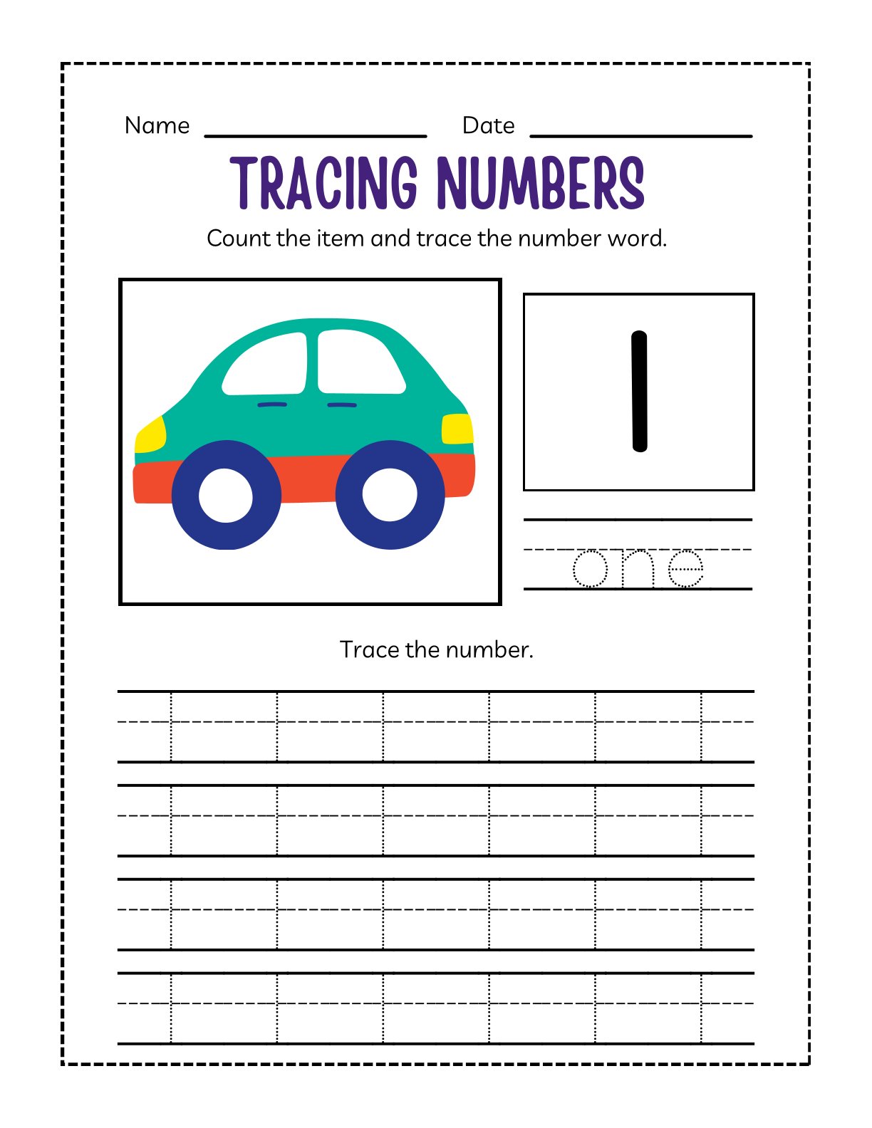 Kindergarten Numbers Workbook