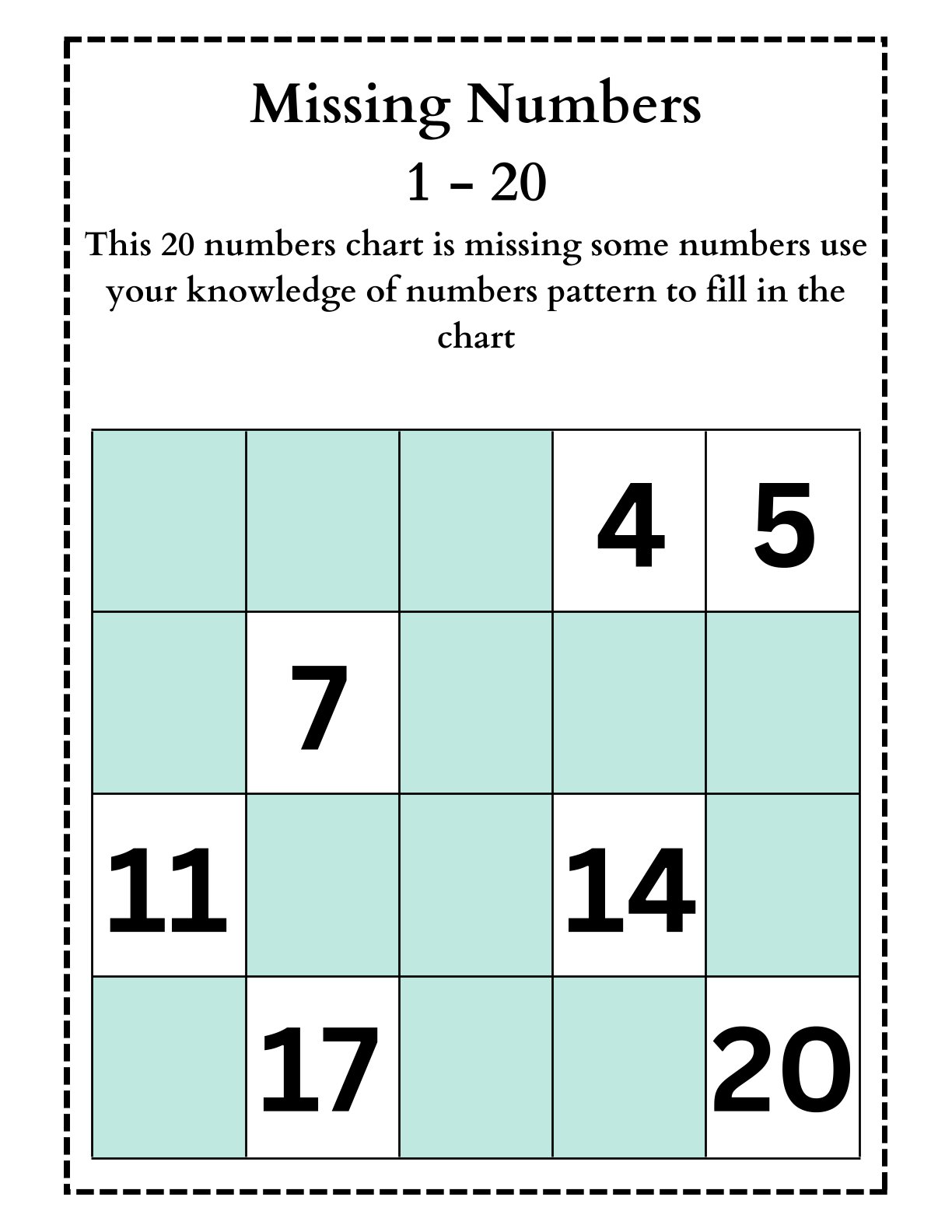 Missing Numbers (1-20)