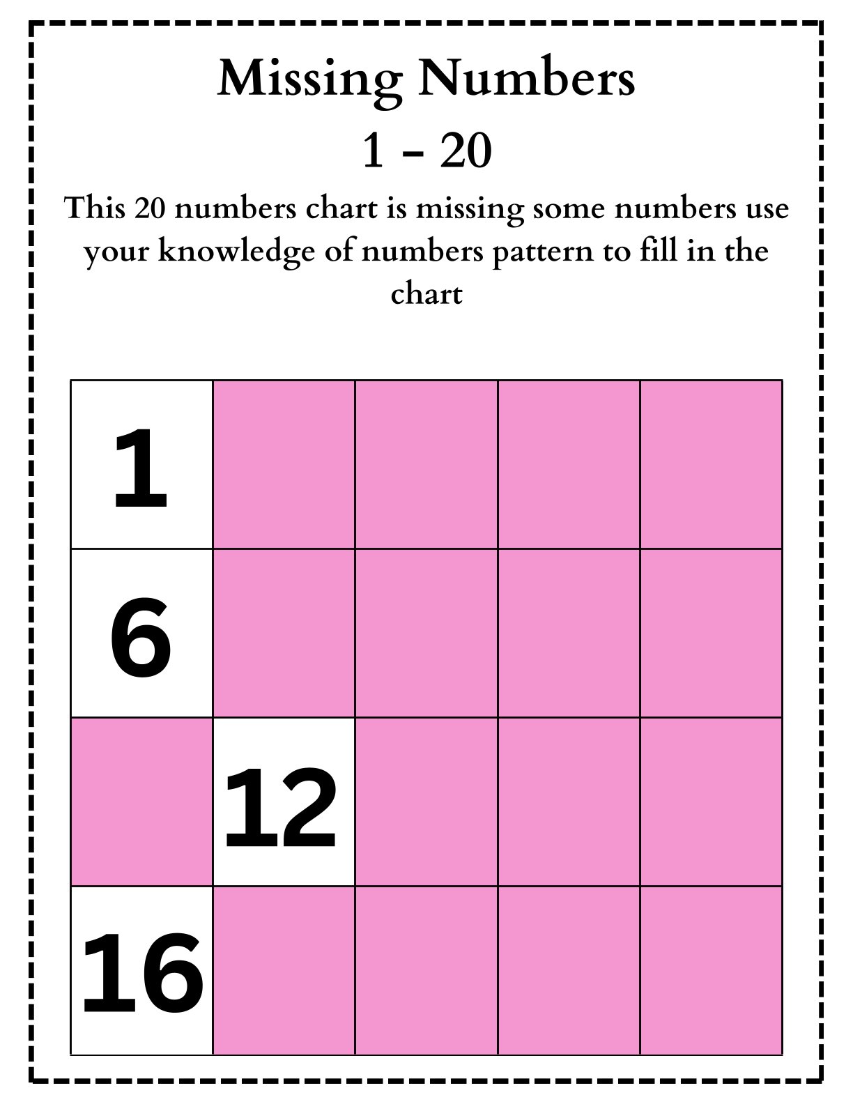Missing Numbers (1-20)