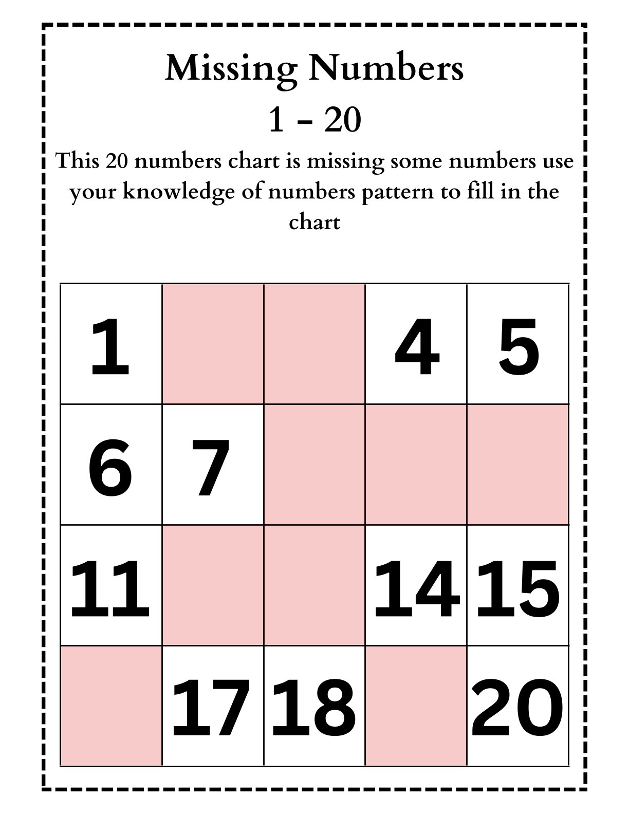 Missing Numbers (1-20)