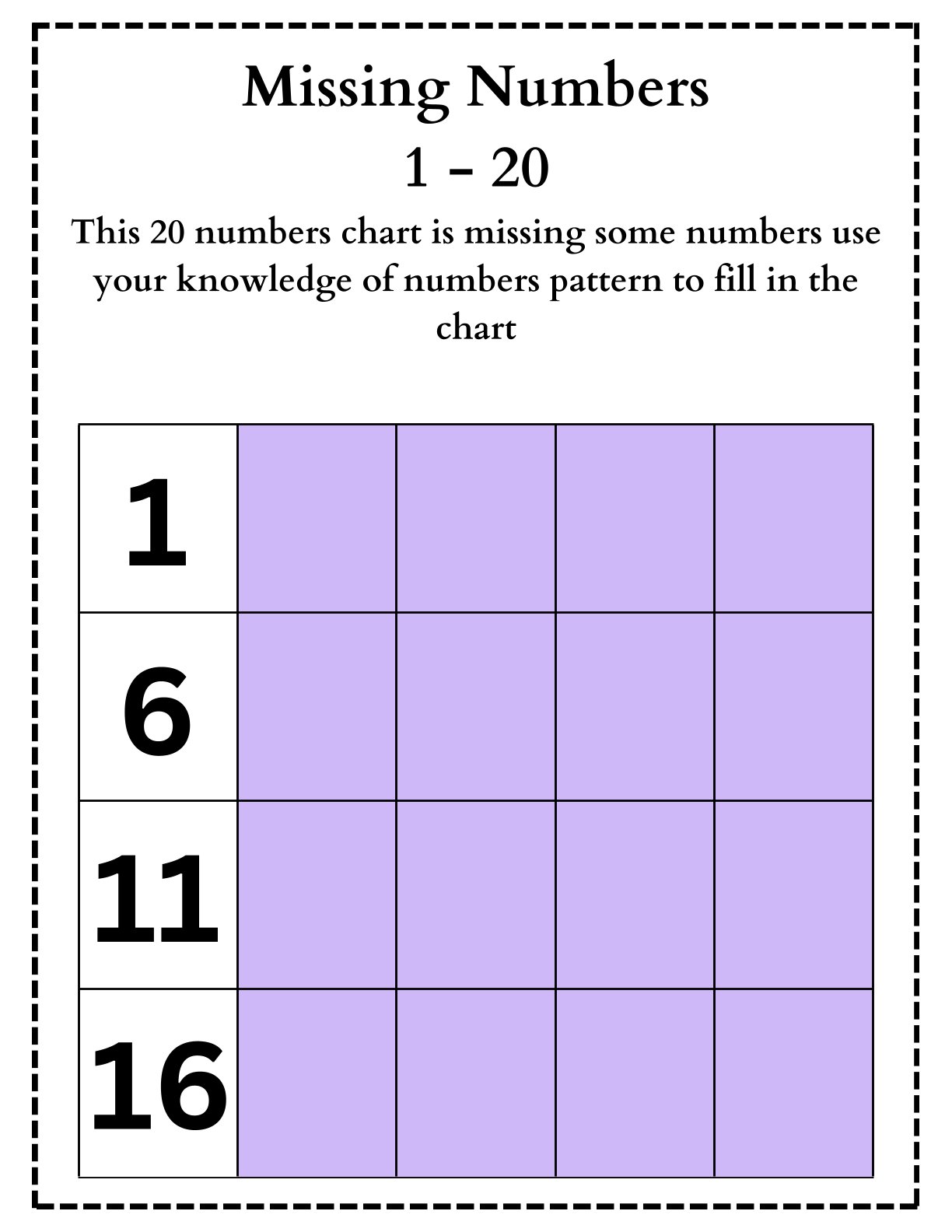 Missing Numbers (1-20)
