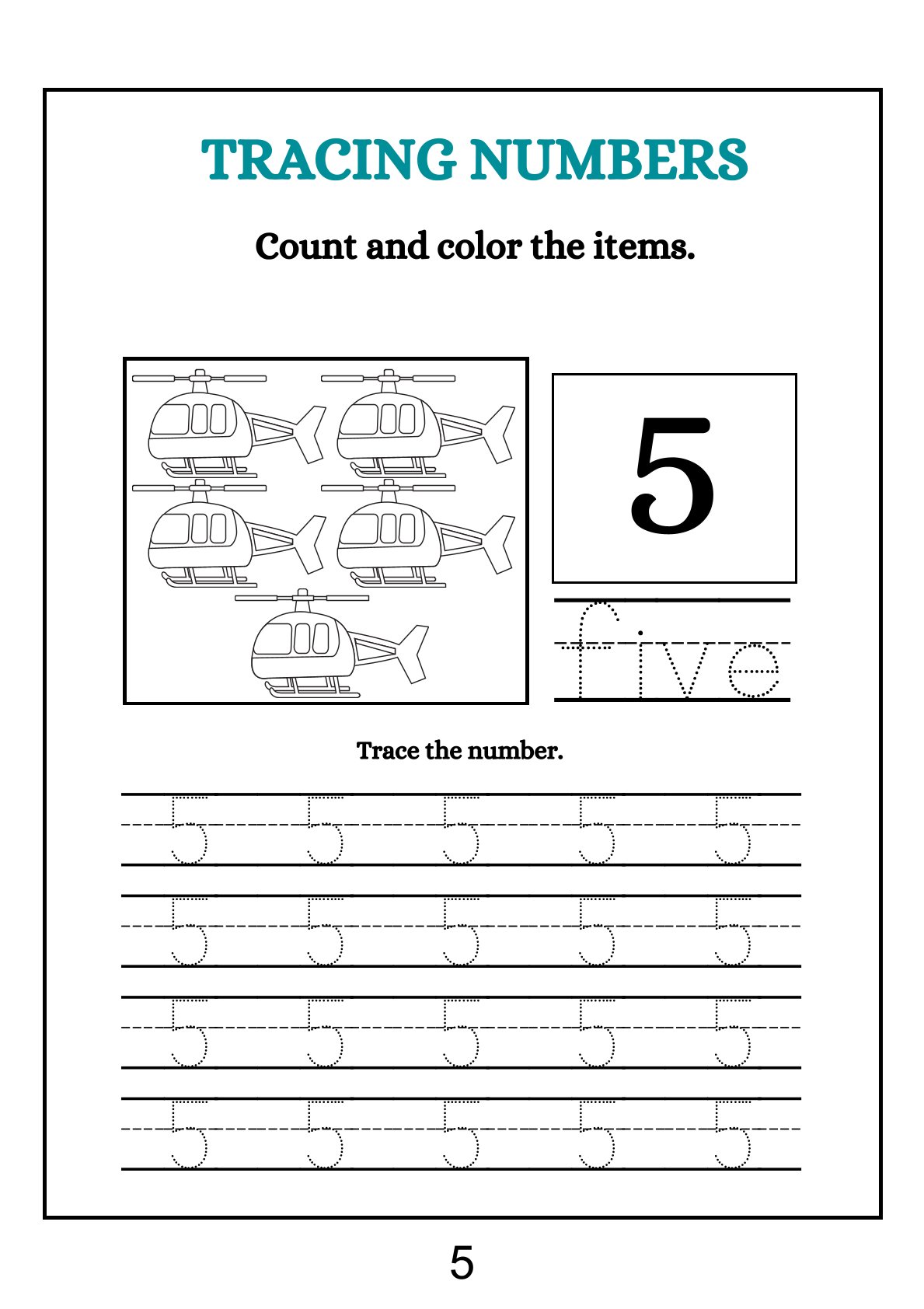 Number Discovery - Tracing, Coloring, Counting