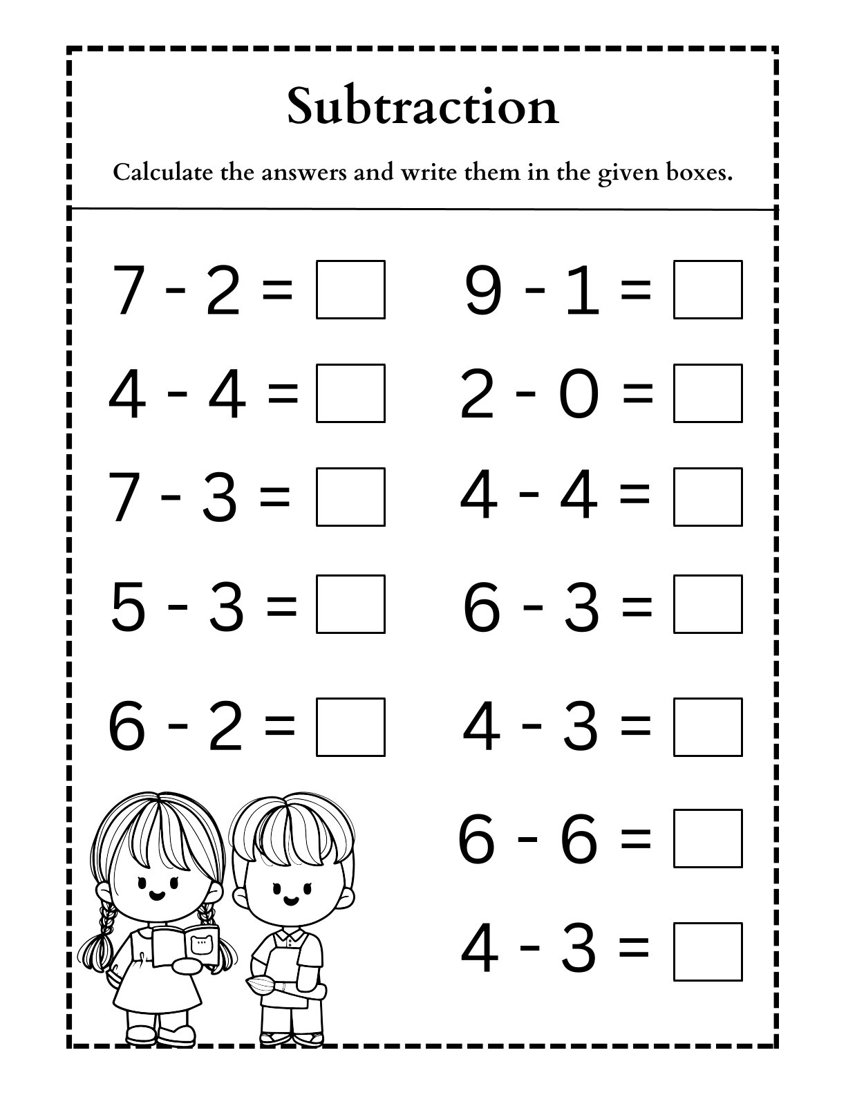 Subtraction worksheets