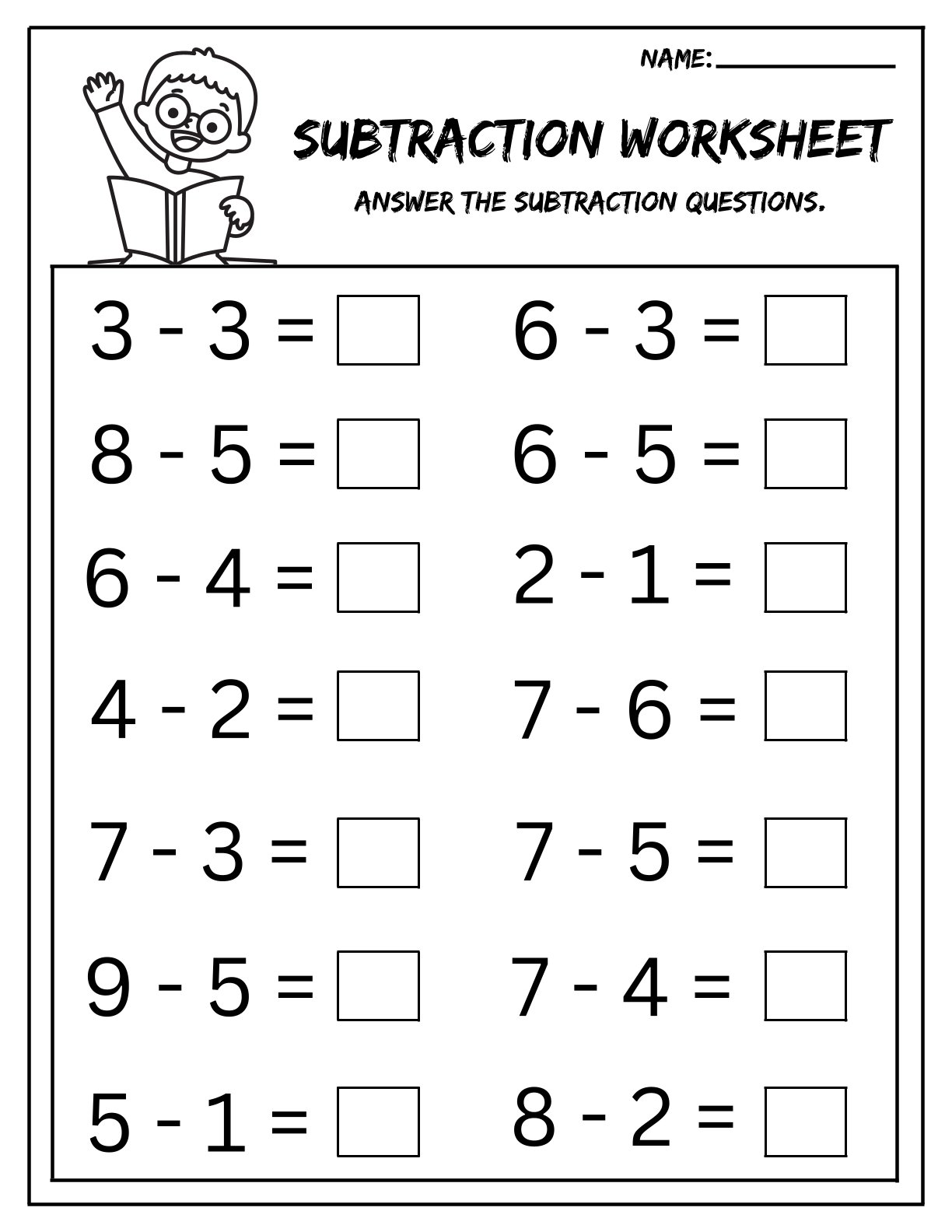 Subtraction worksheets