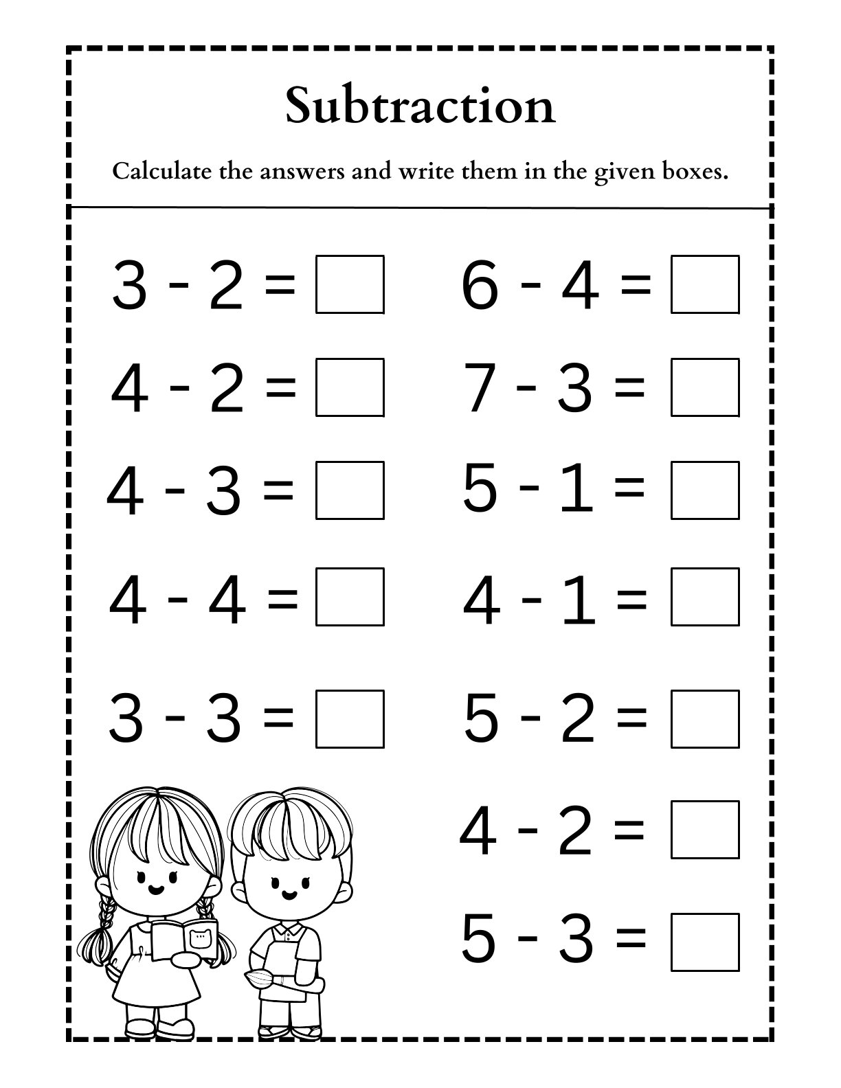Subtraction worksheets