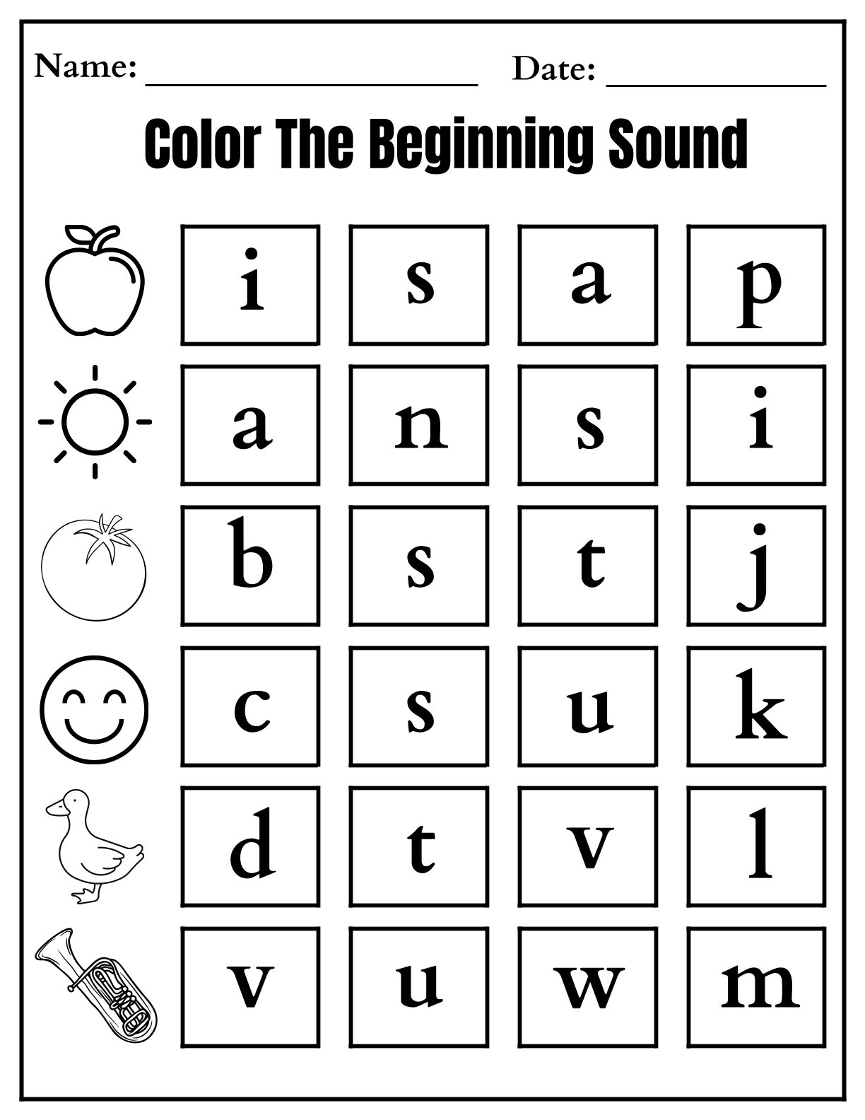 Color The Beginning Sound