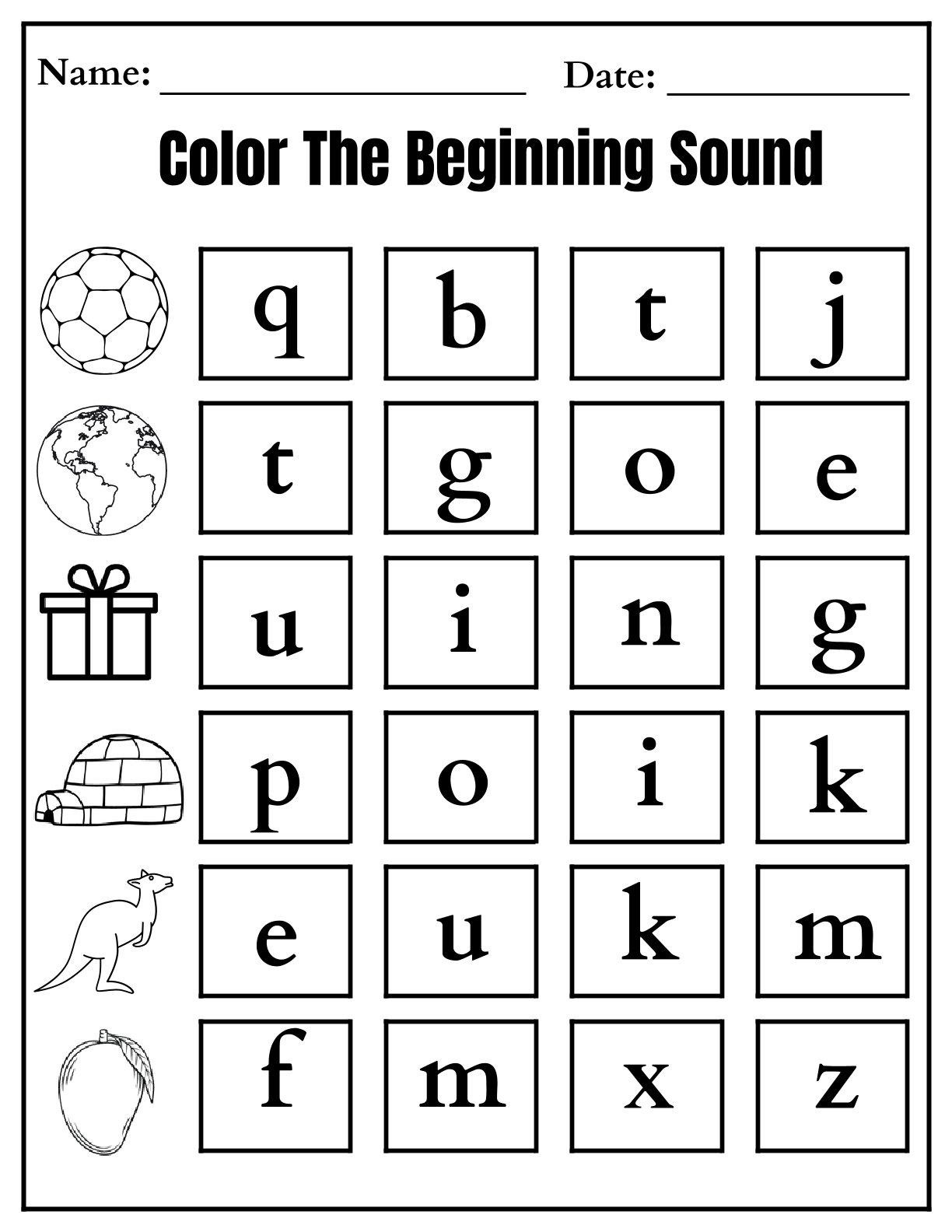 Color The Beginning Sound