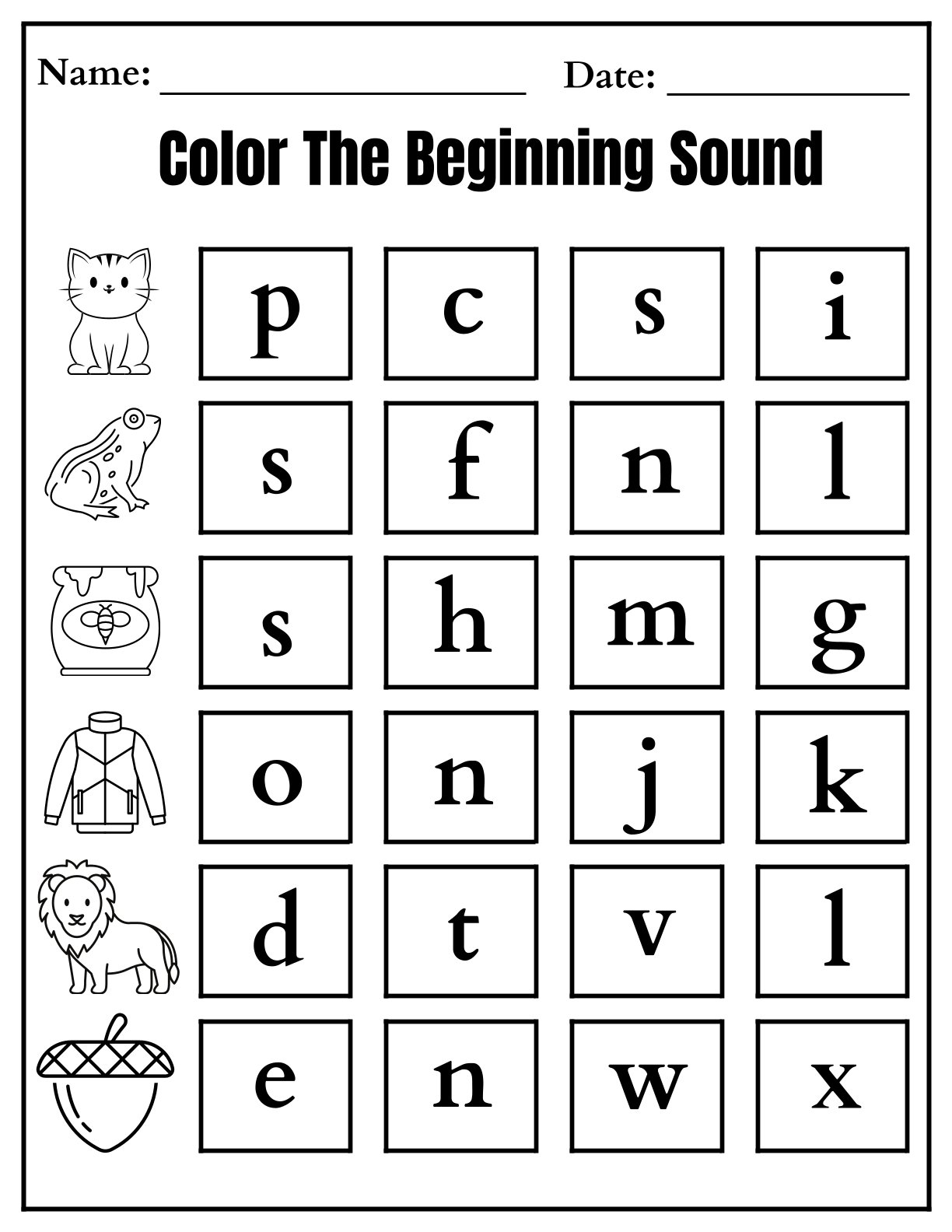 Color The Beginning Sound