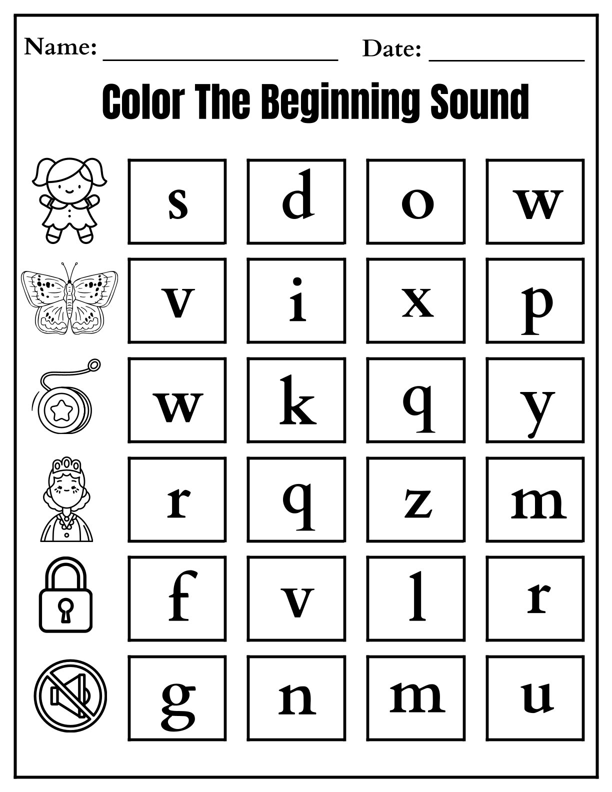 Color The Beginning Sound