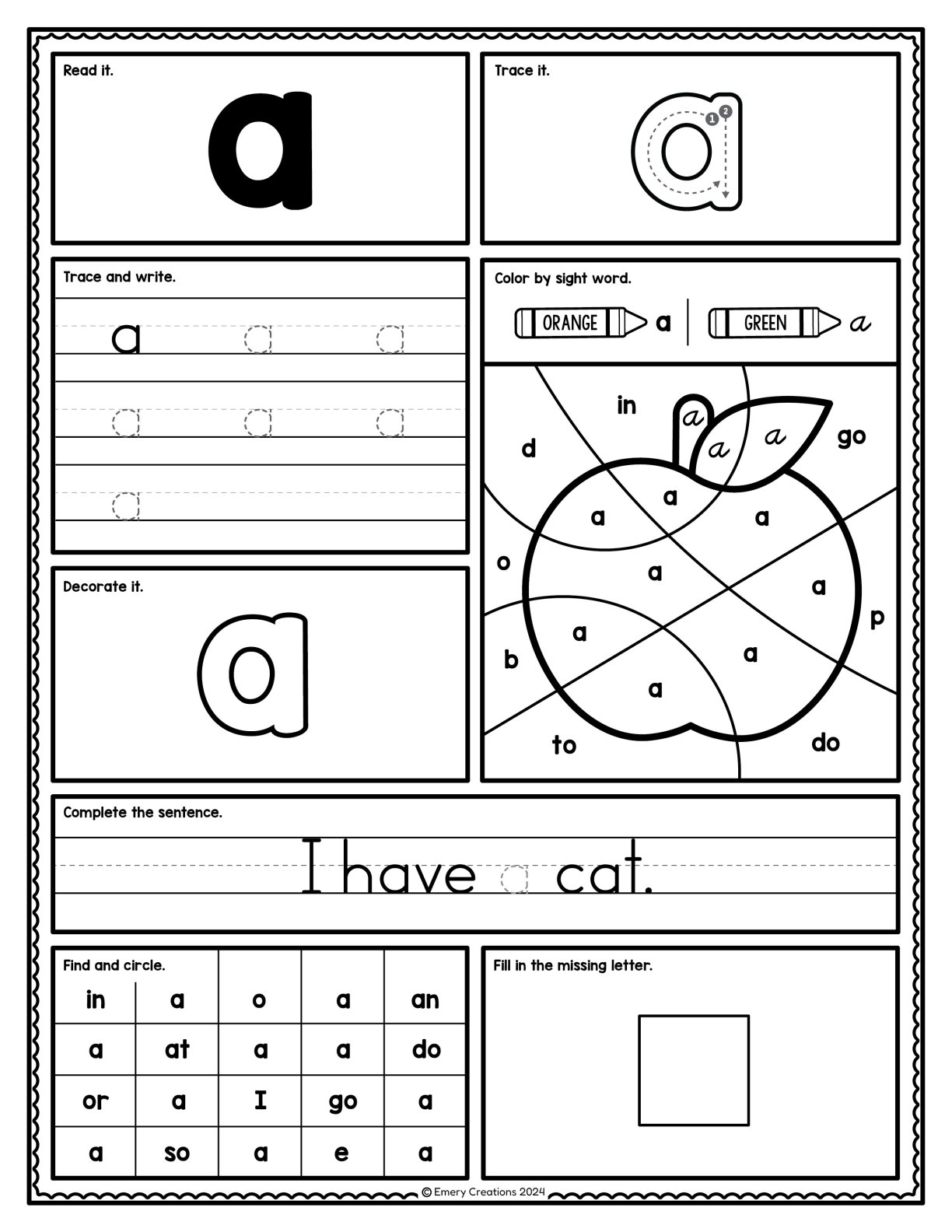 Pre-Primer Sight Word Worksheets