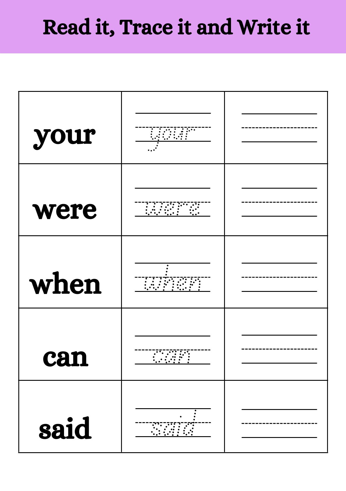 Learning Sight Words