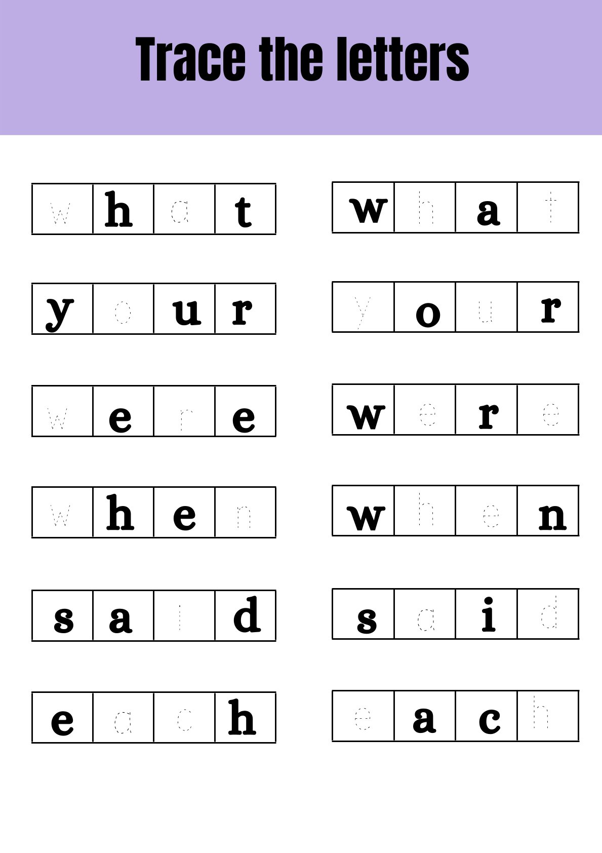 Learning Sight Words