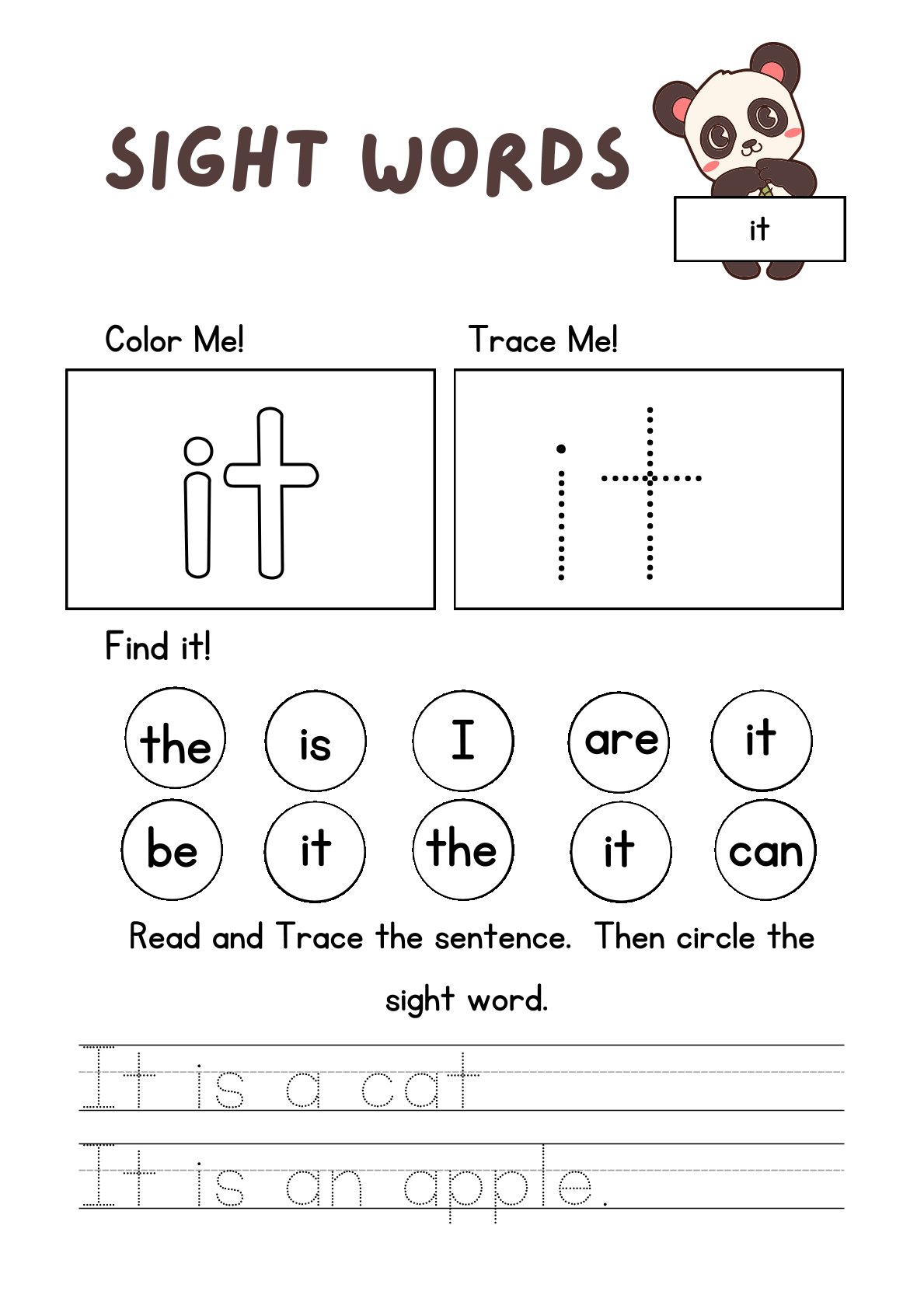Learning Sight Words