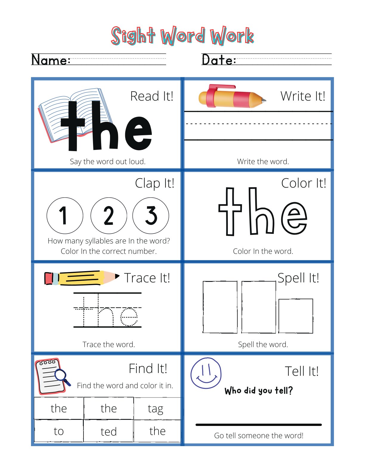 Sight Words Activity Workbook