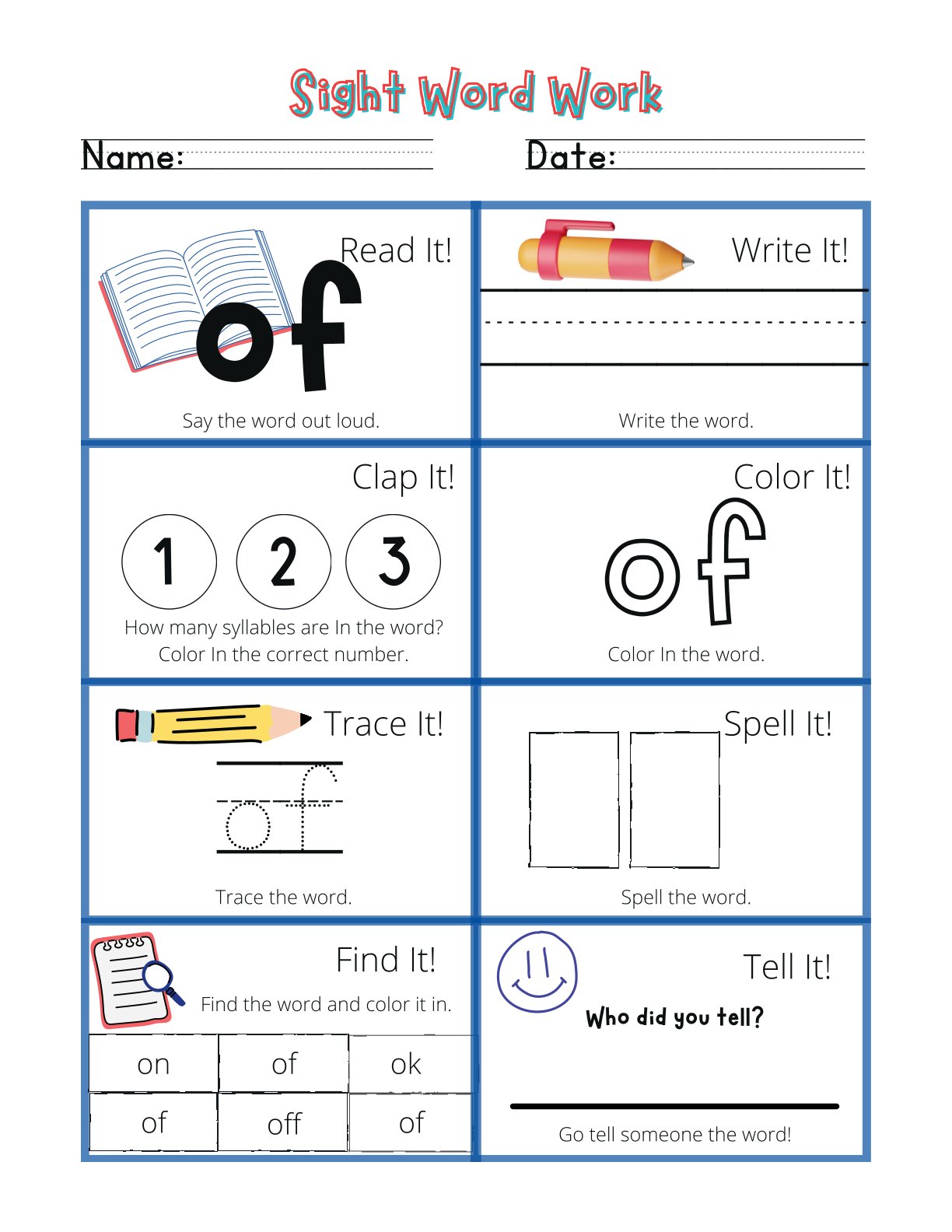 Sight Words Activity Workbook