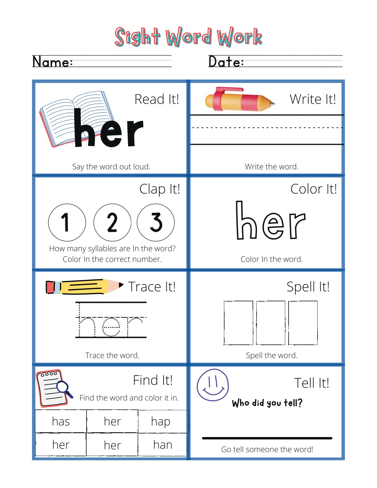 Sight Words Activity Workbook
