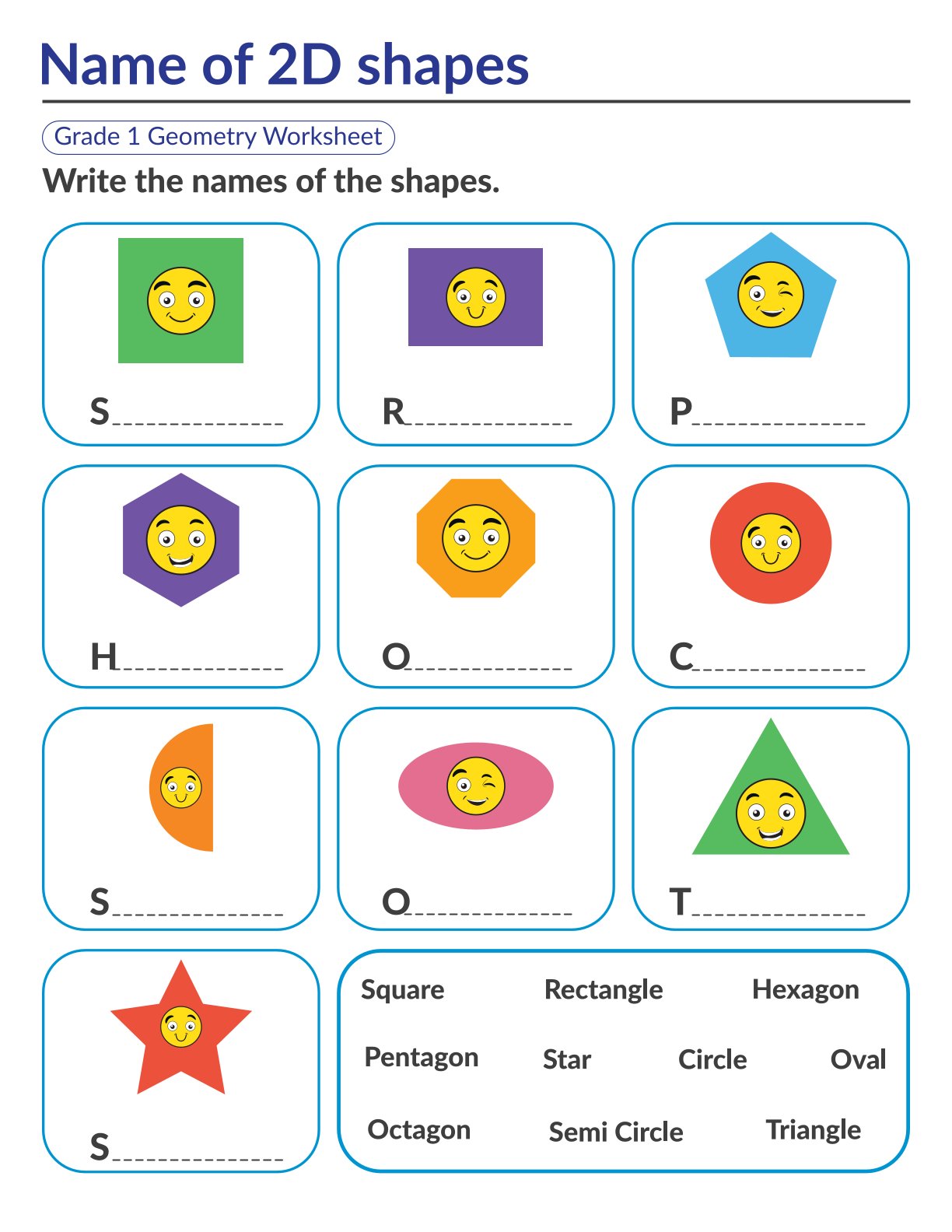 Name of 2D shapes