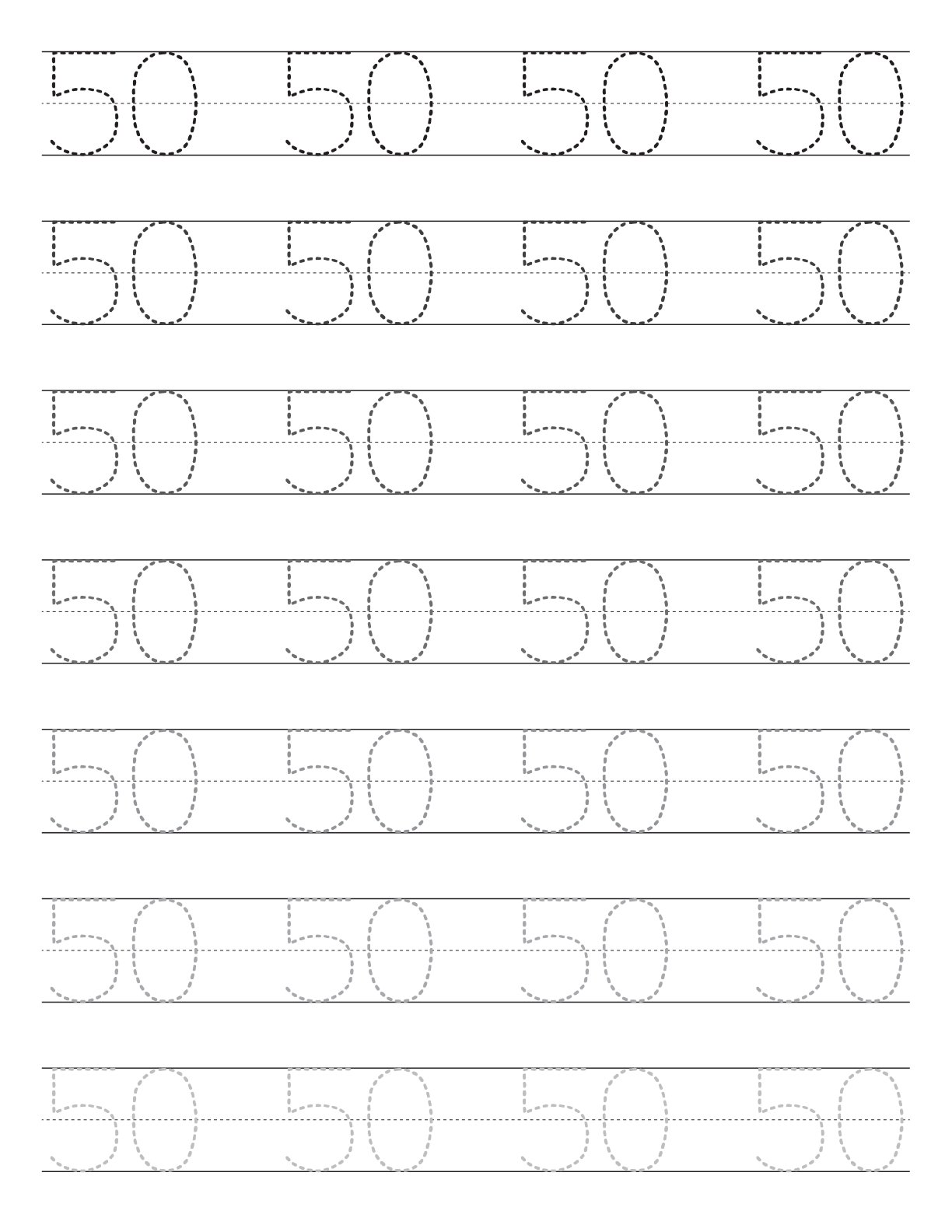 Amazing 1-50 Number Tracing