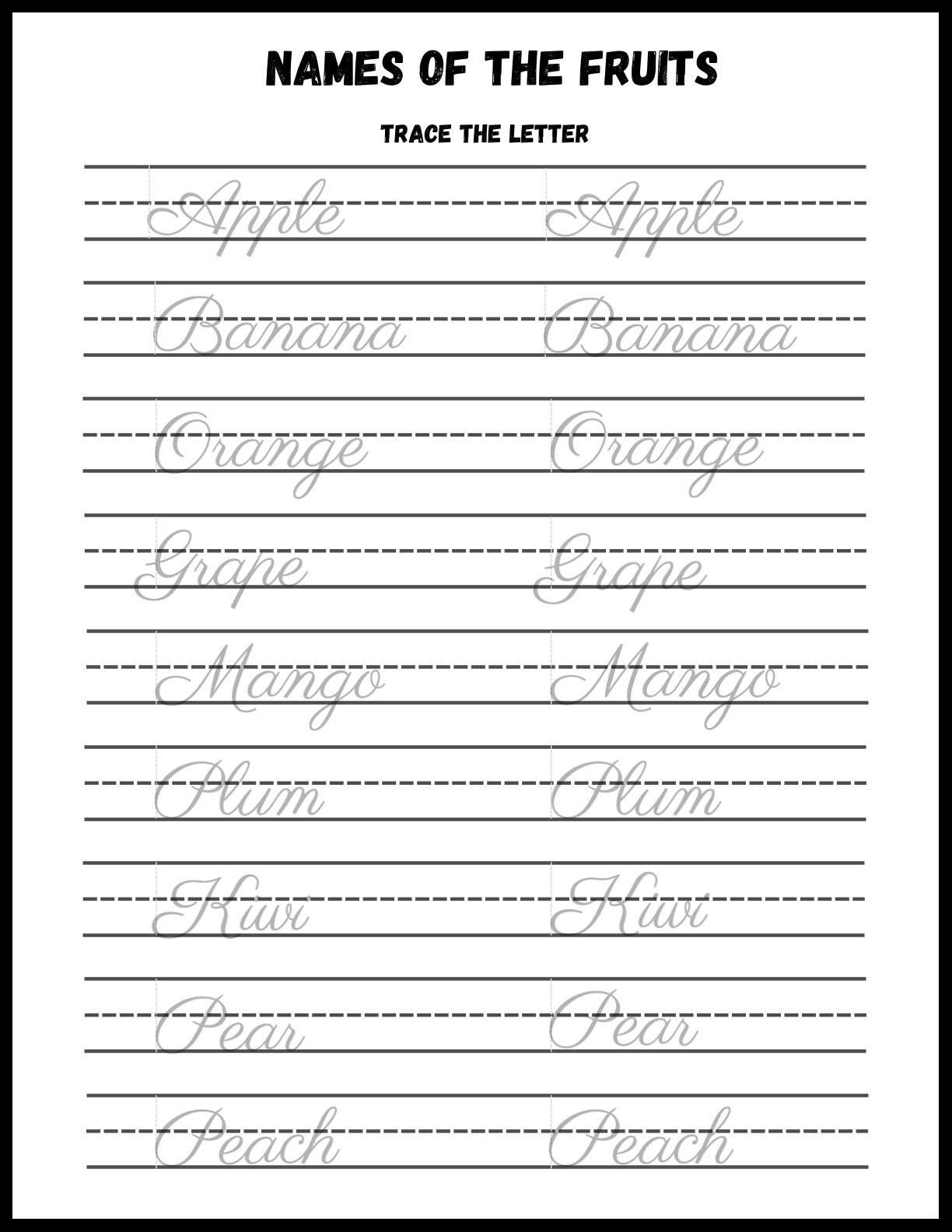 Handwriting Tracing 2