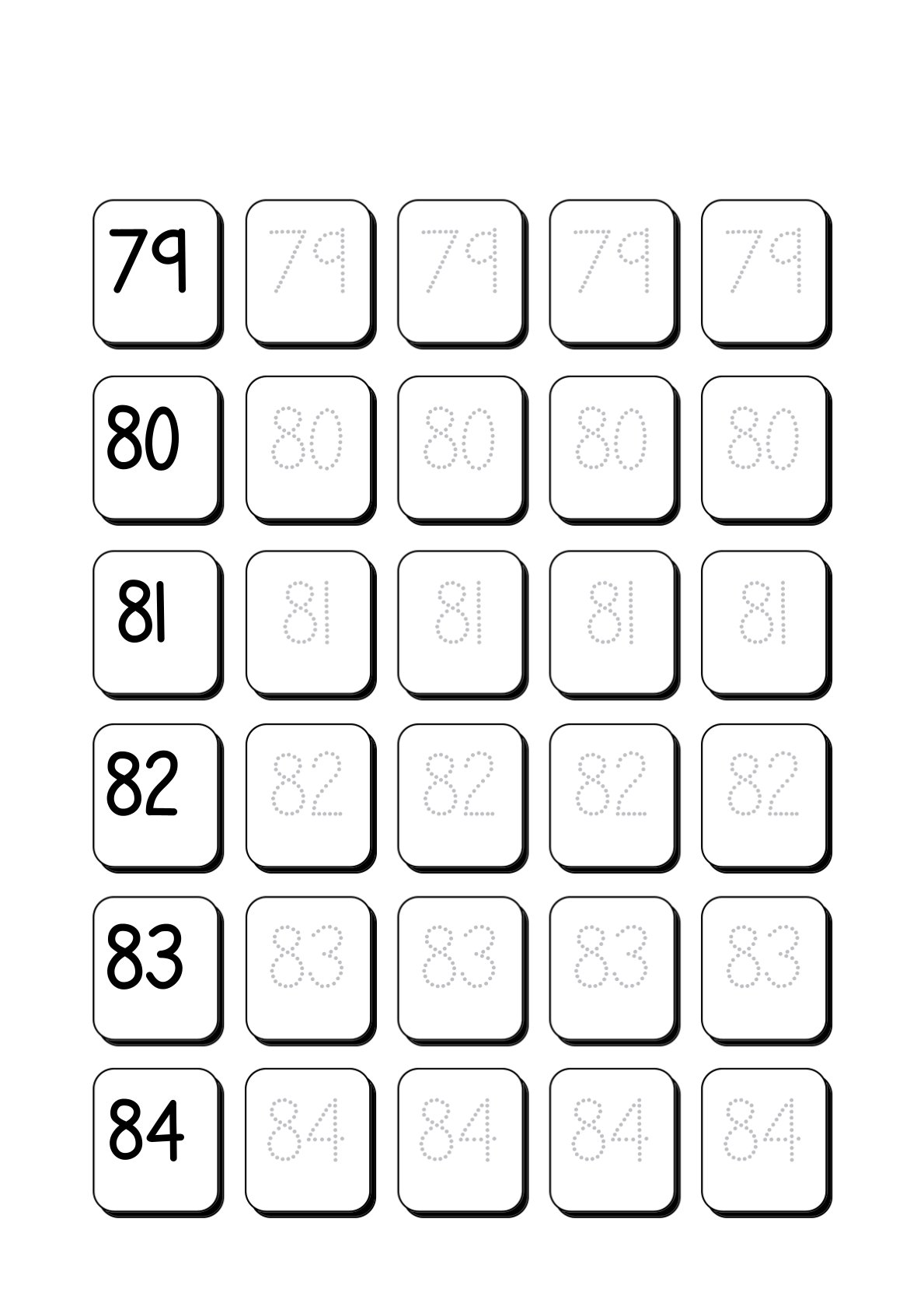 Number Tracing 1-100