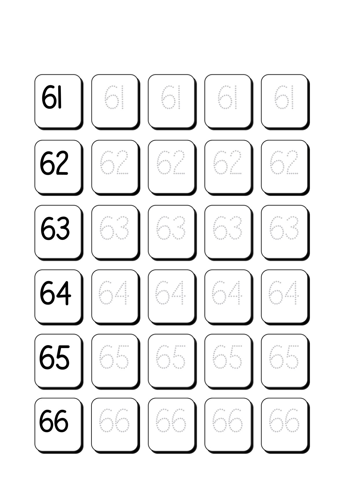 Number Tracing 1-100