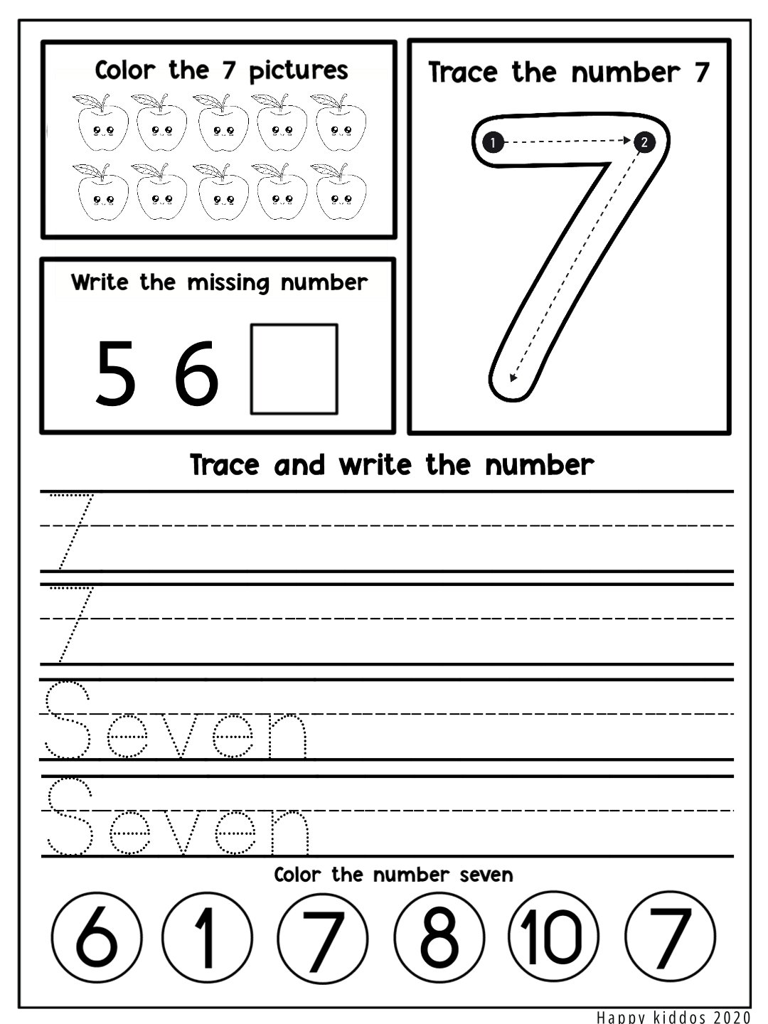 Number Worksheets 1-10 Part 1