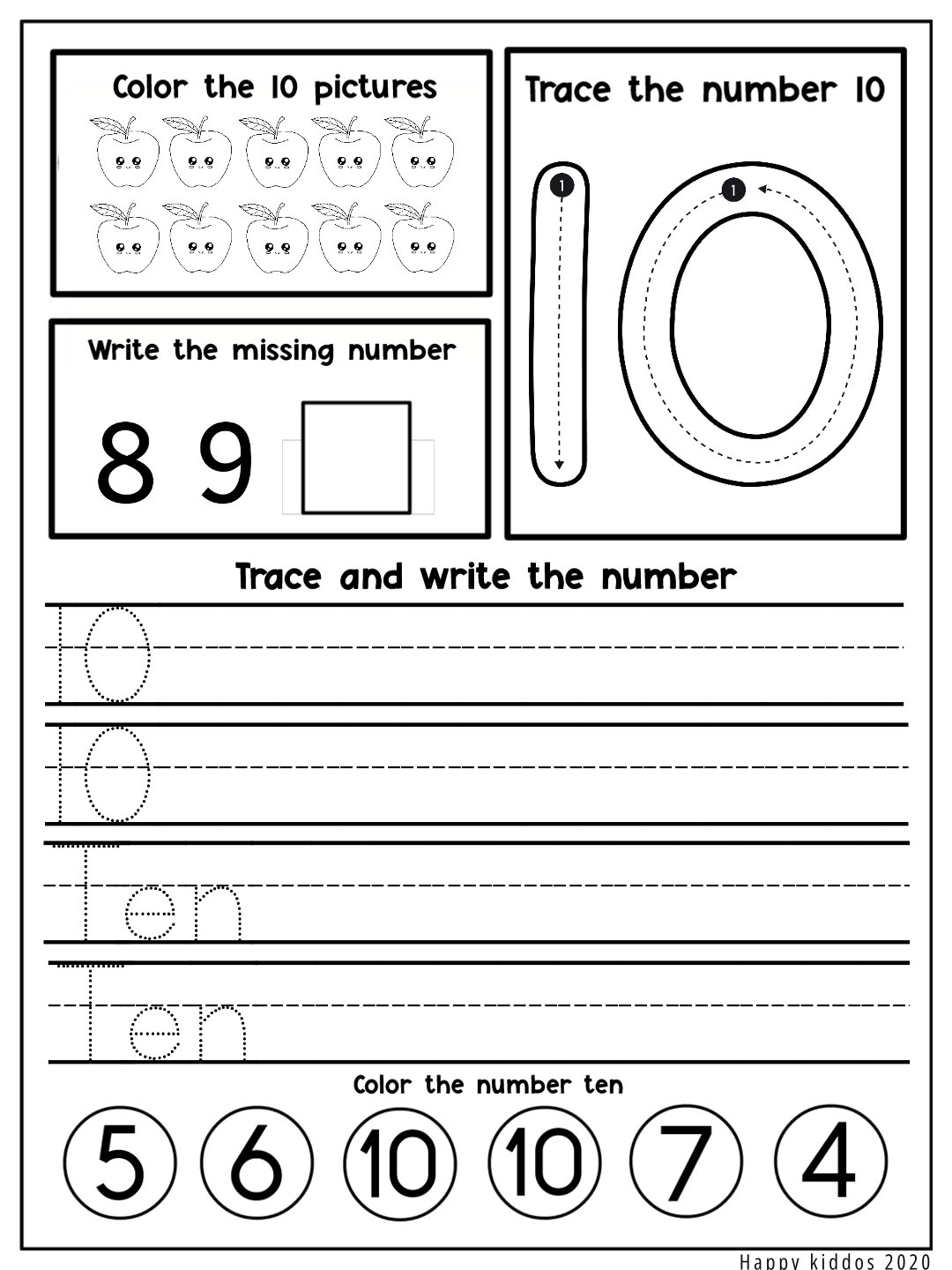 Number Worksheets 1-10 Part 1