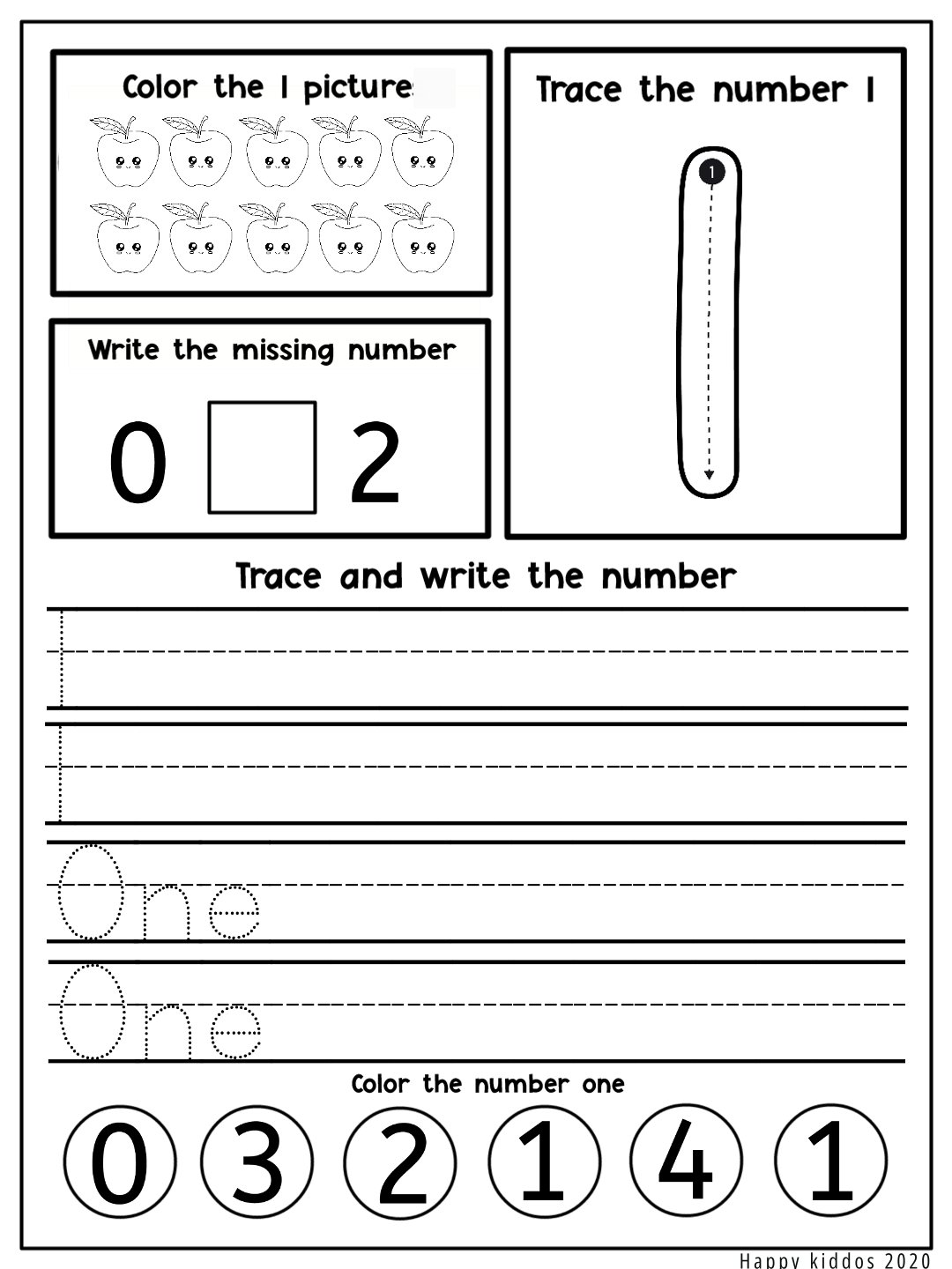 Number Worksheets 1-10 Part 1