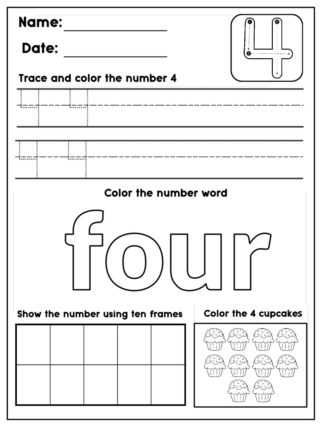 Number Worksheets 1-10 Part 2