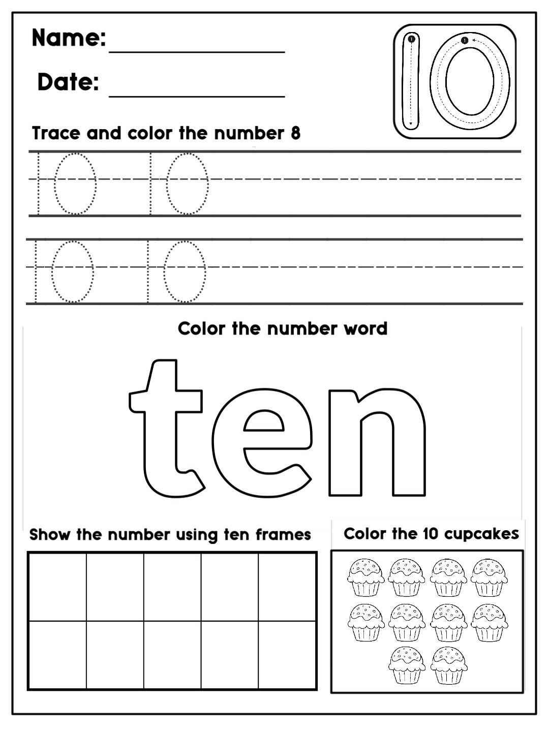 Number Worksheets 1-10 Part 2