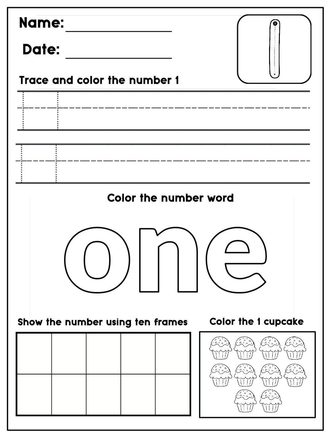 Number Worksheets 1-10 Part 2