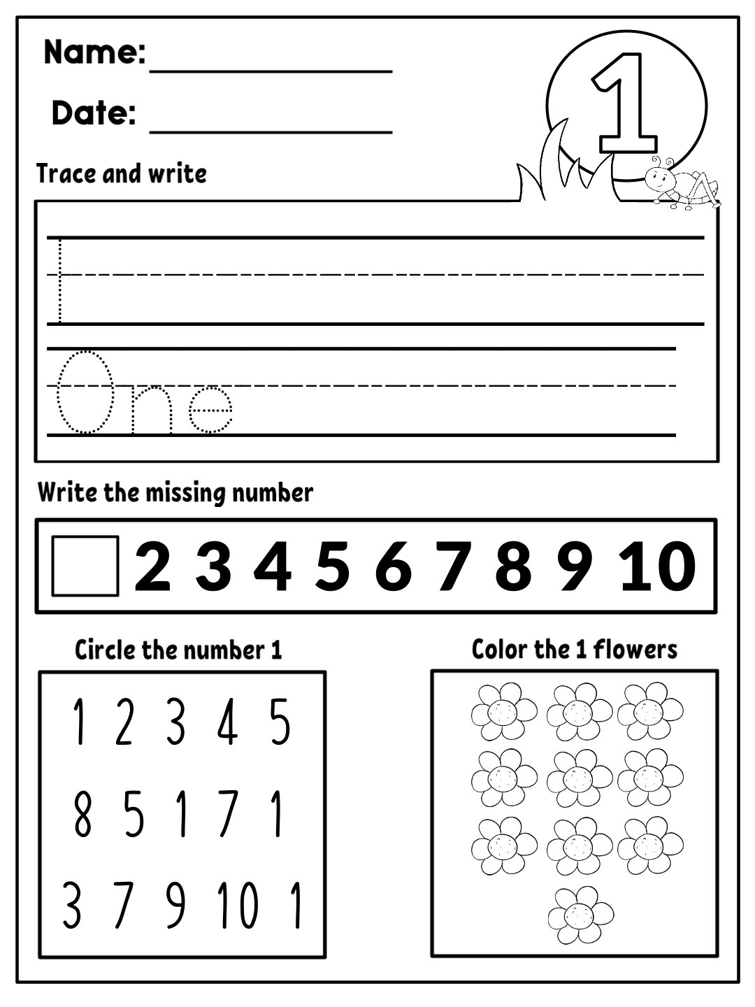 Number Worksheets 1-10 Part 3