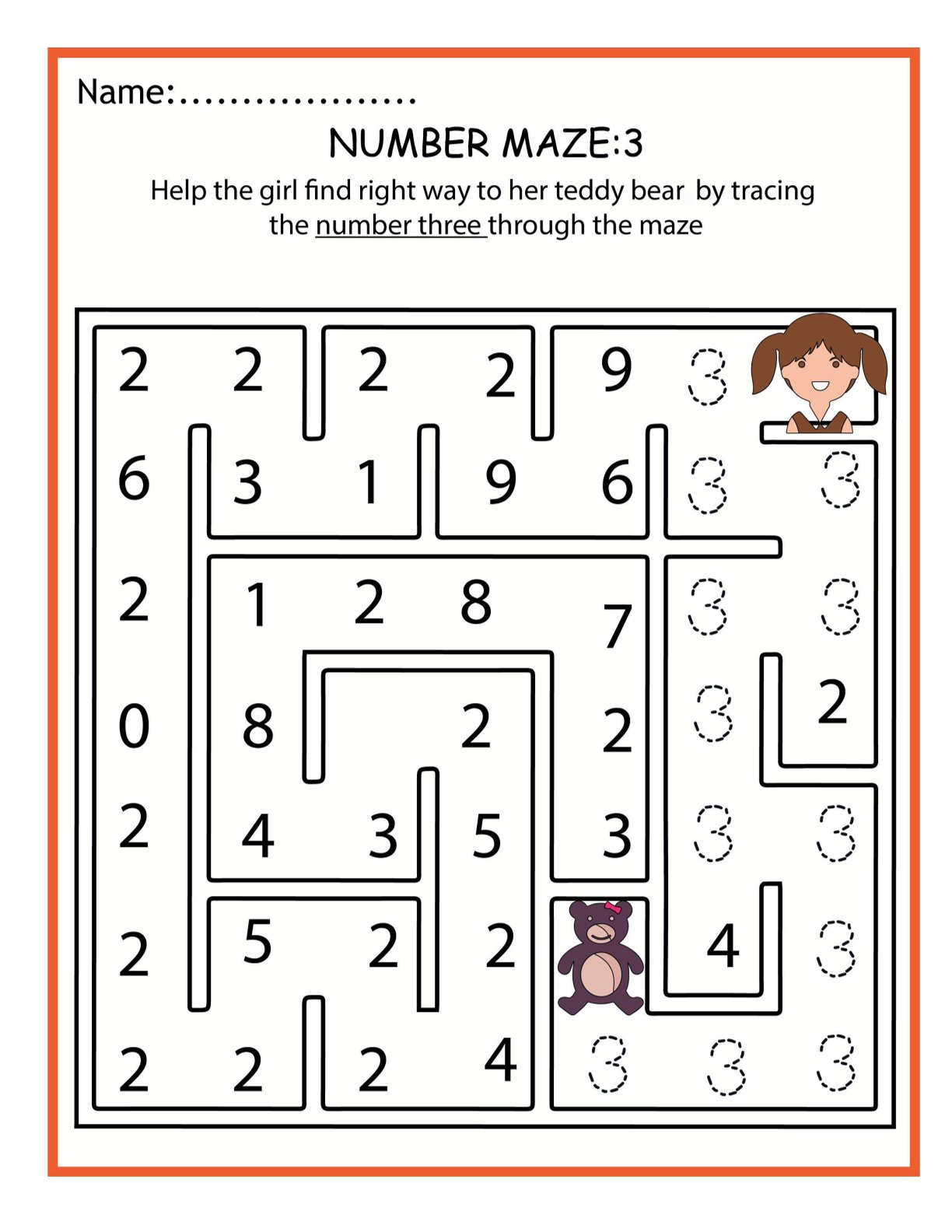 Numbers Maze 0-10