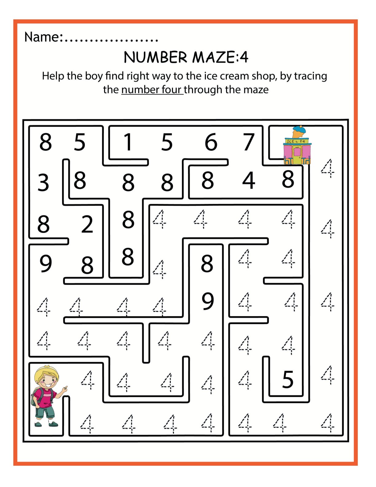 Numbers Maze 0-10