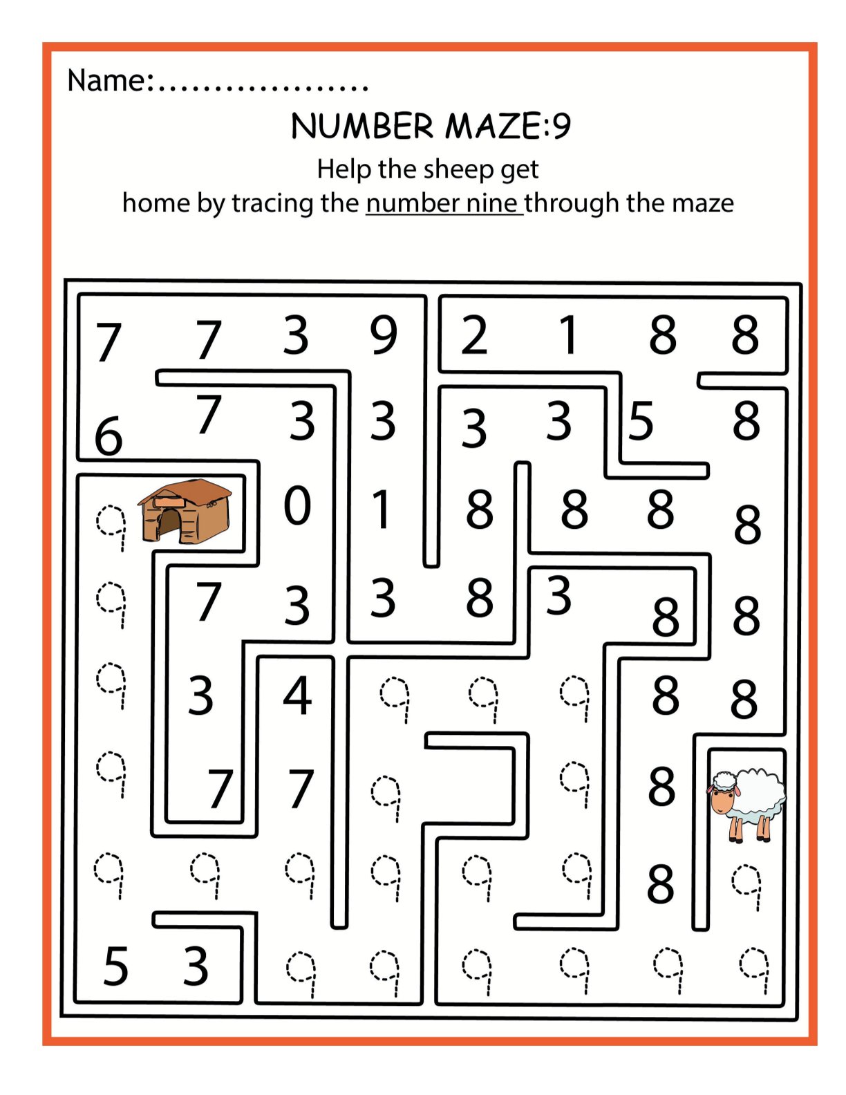 Numbers Maze 0-10
