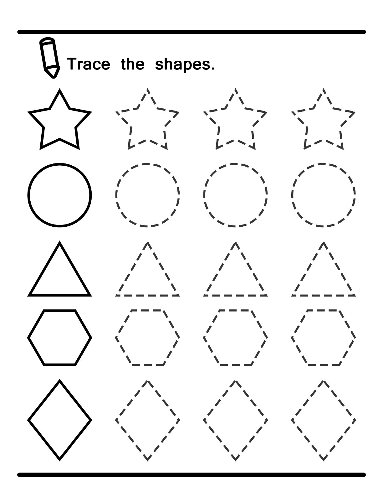 Preschool Math Worksheet Count and Trace